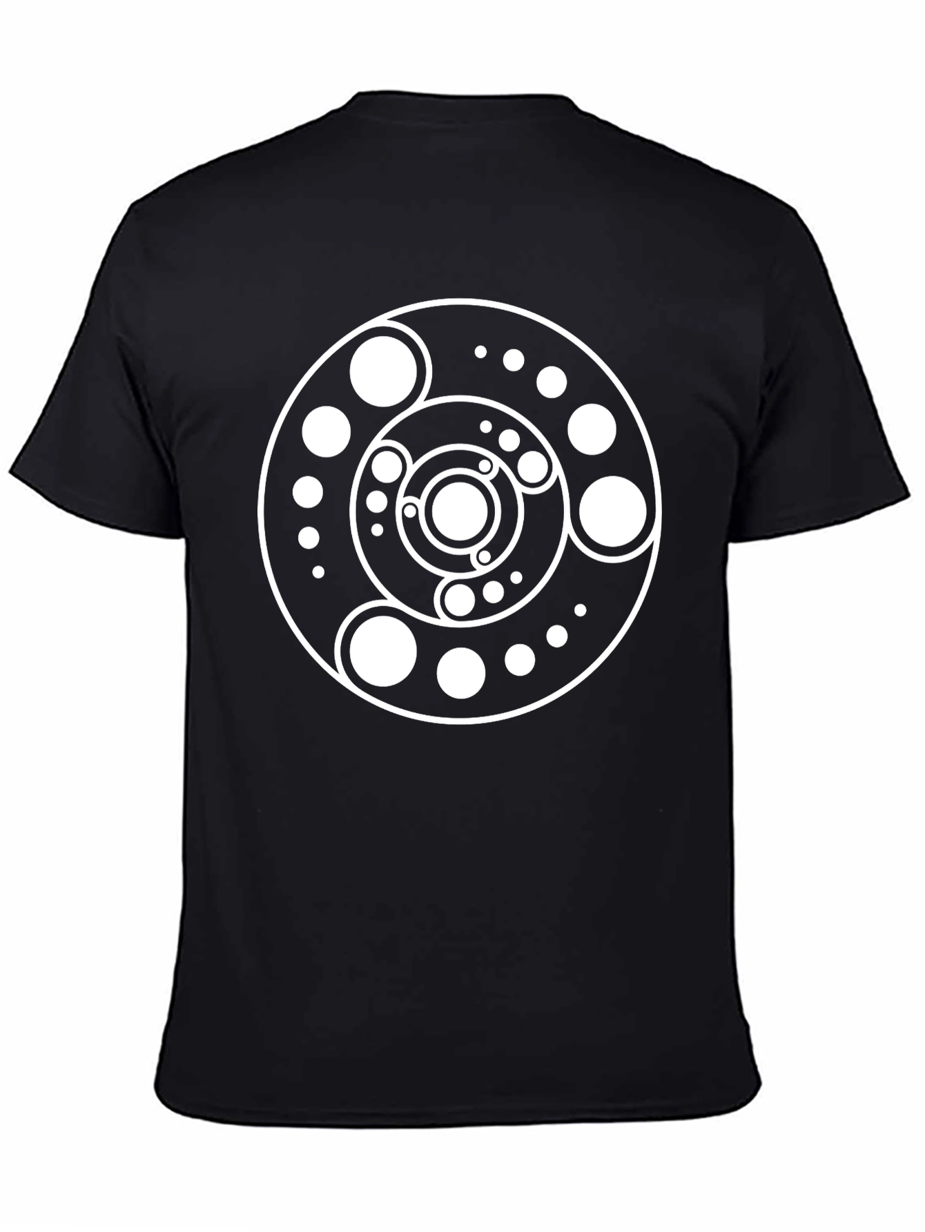 Black Geometric Circle Graphic Black T-Shirt view 4
