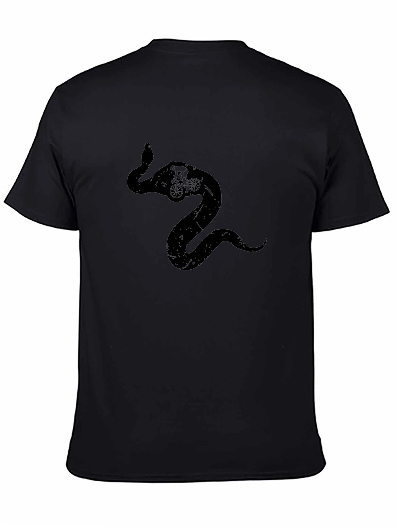 Black Snake Cyclist Graphic Tee - Men's Black T-Shirt view 4