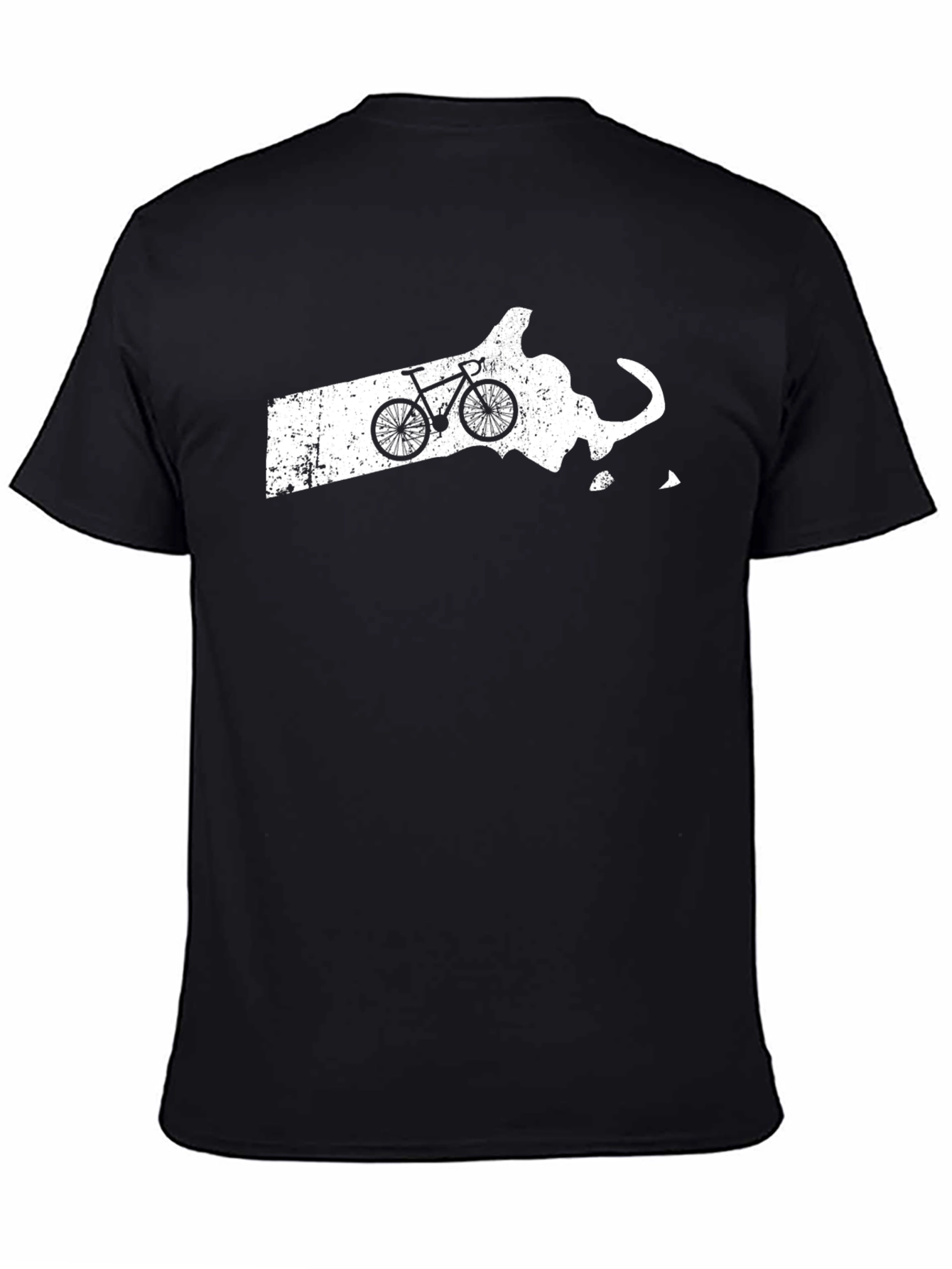Black Massachusetts Bike Ride T-Shirt view 4