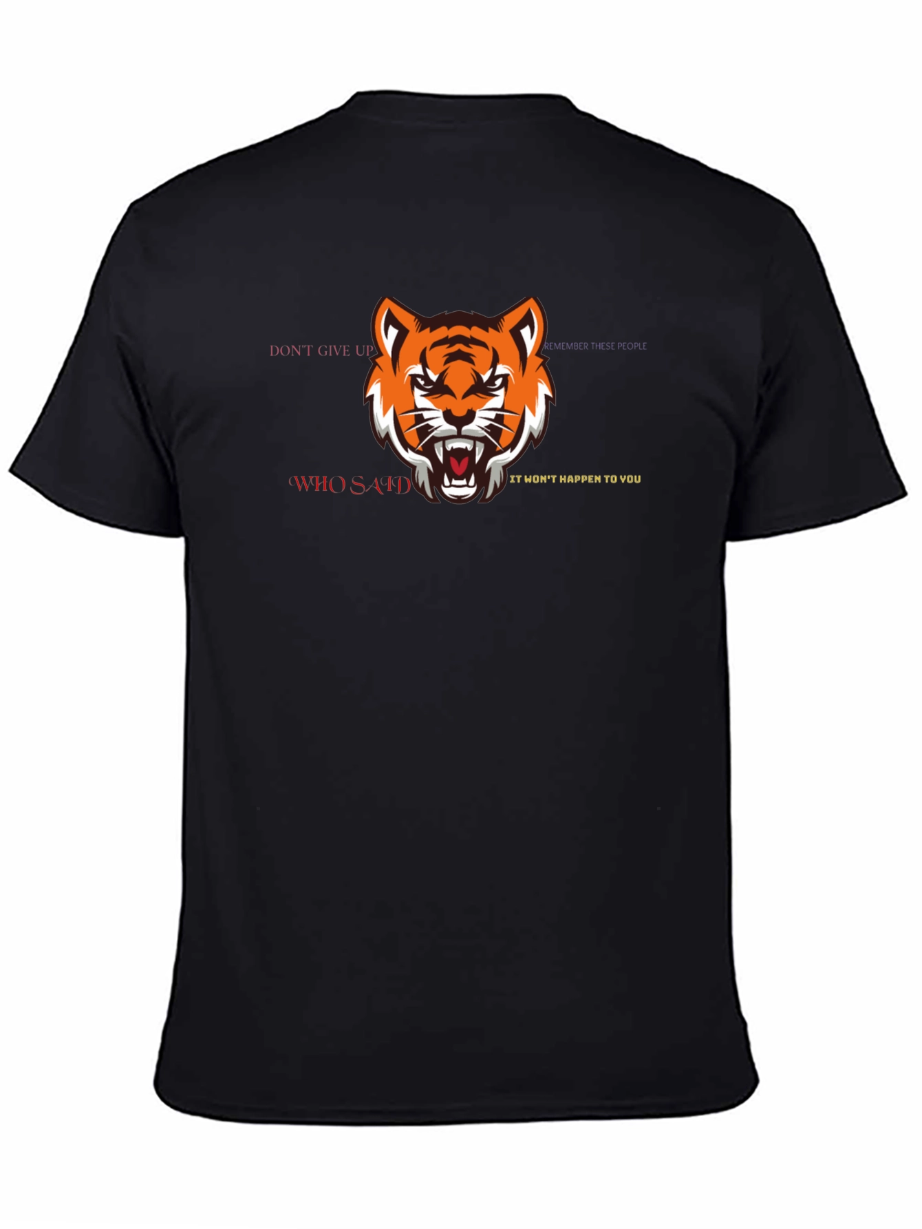 Black Tiger Graphic Black T-Shirt - Motivational Quote view 4