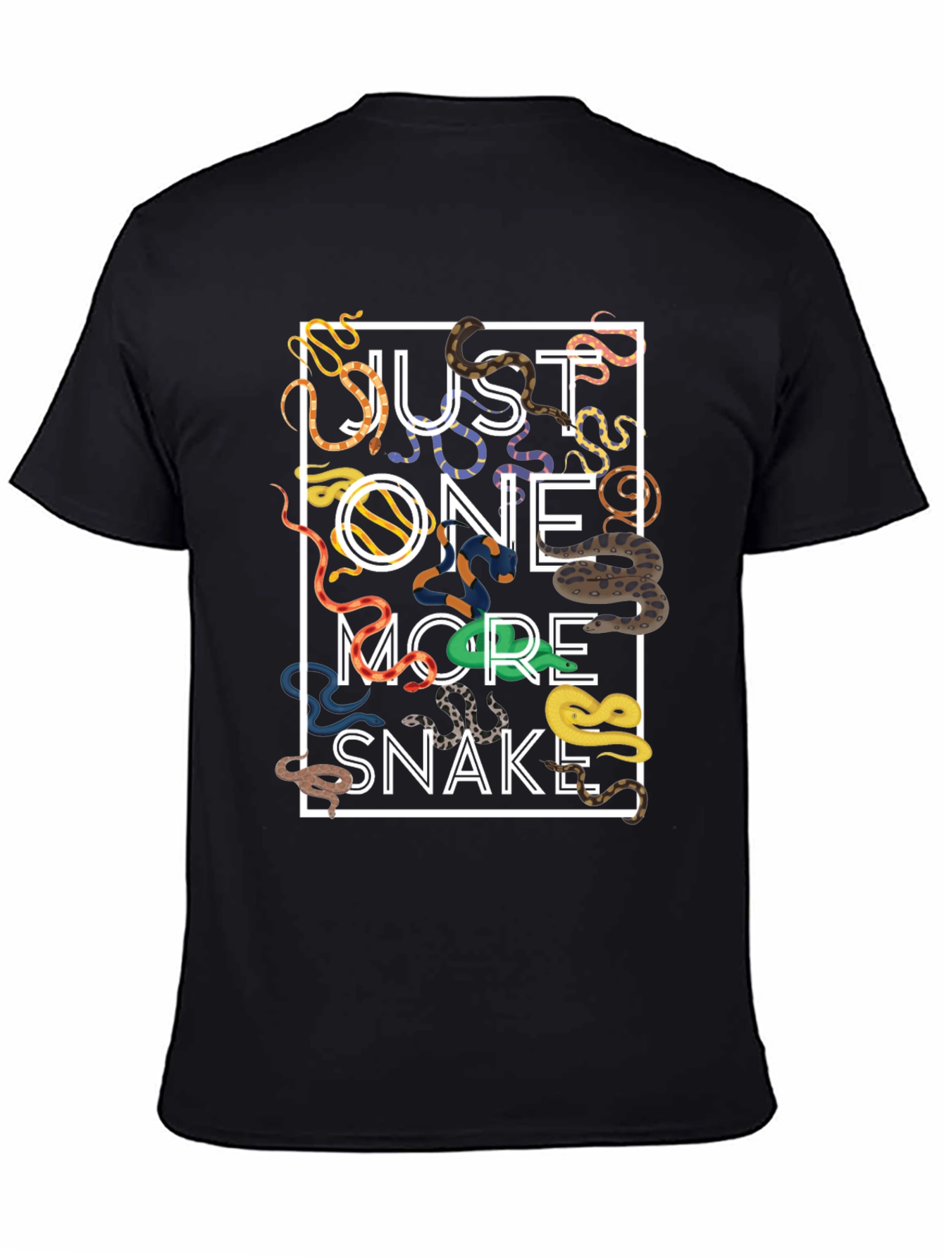 Black Just One More Snake T-Shirt - Unique Graphic Tee view 4