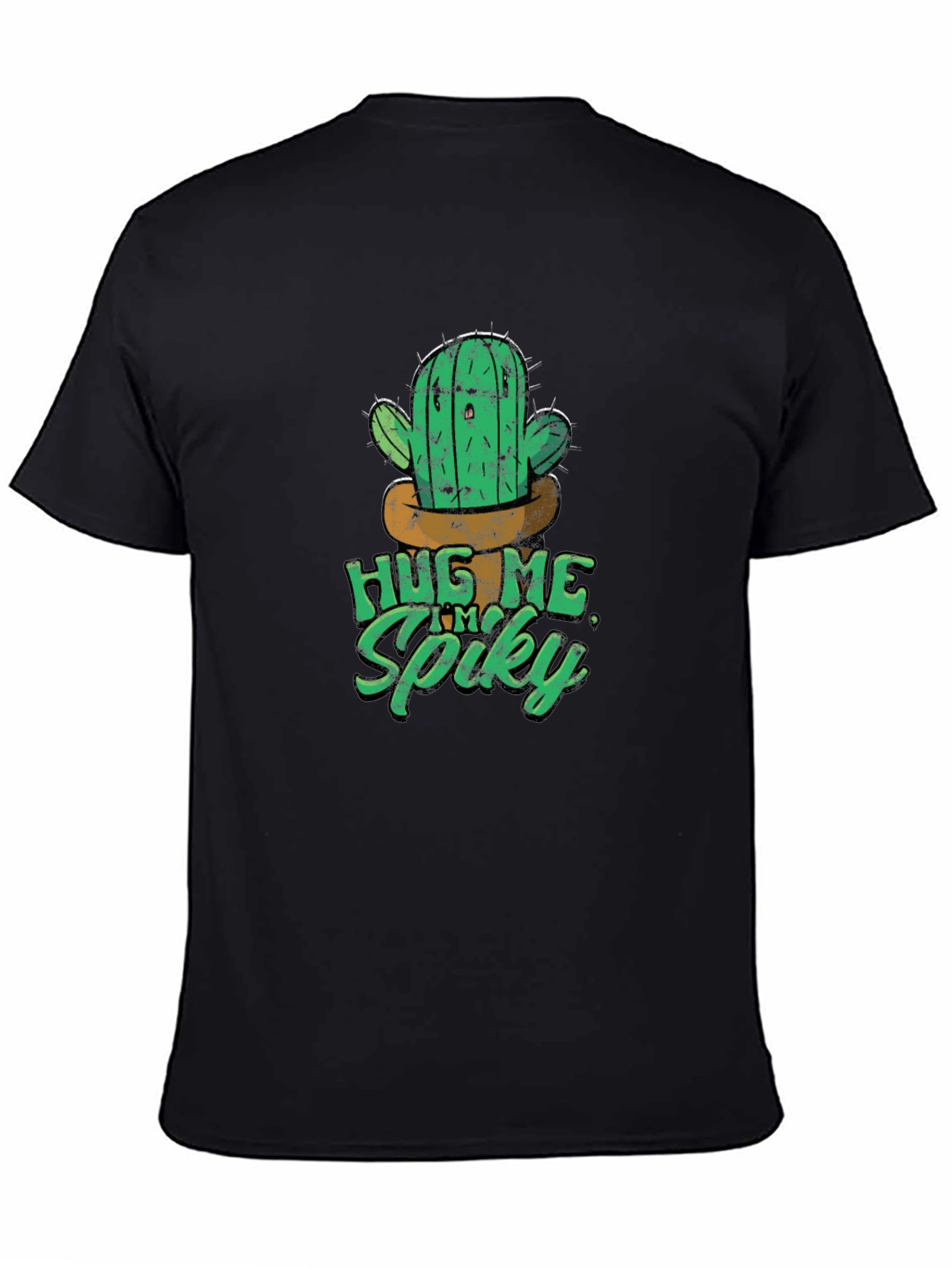 Black Hug Me I'm Spiky Cactus T-Shirt view 4