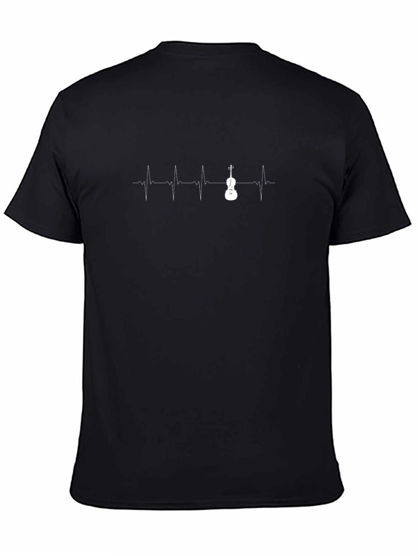 Black Heartbeat Violin T-Shirt - Music Lover Tee view 4