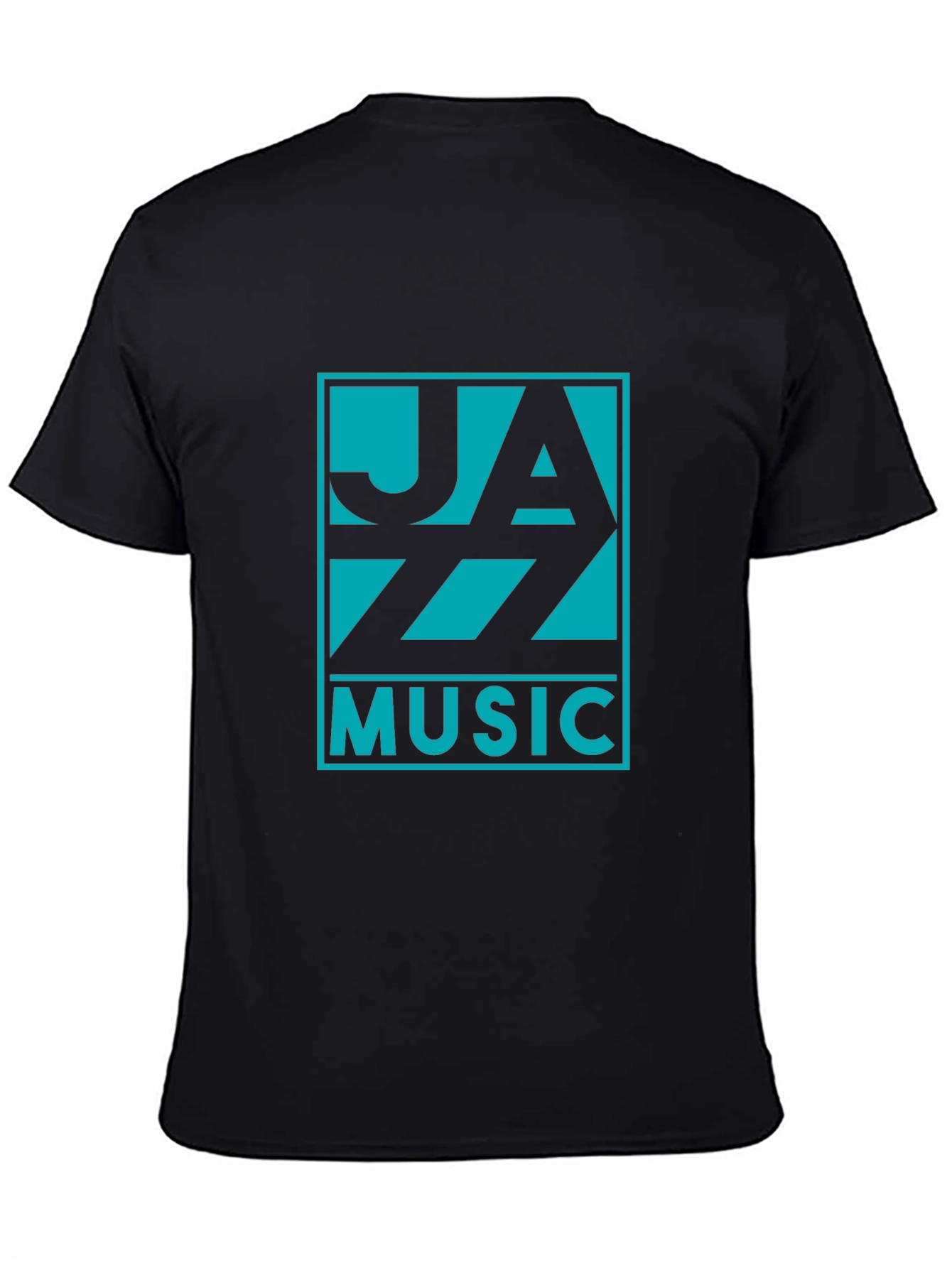 Black Jazz Music Graphic Tee - Black Cotton T-Shirt view 4