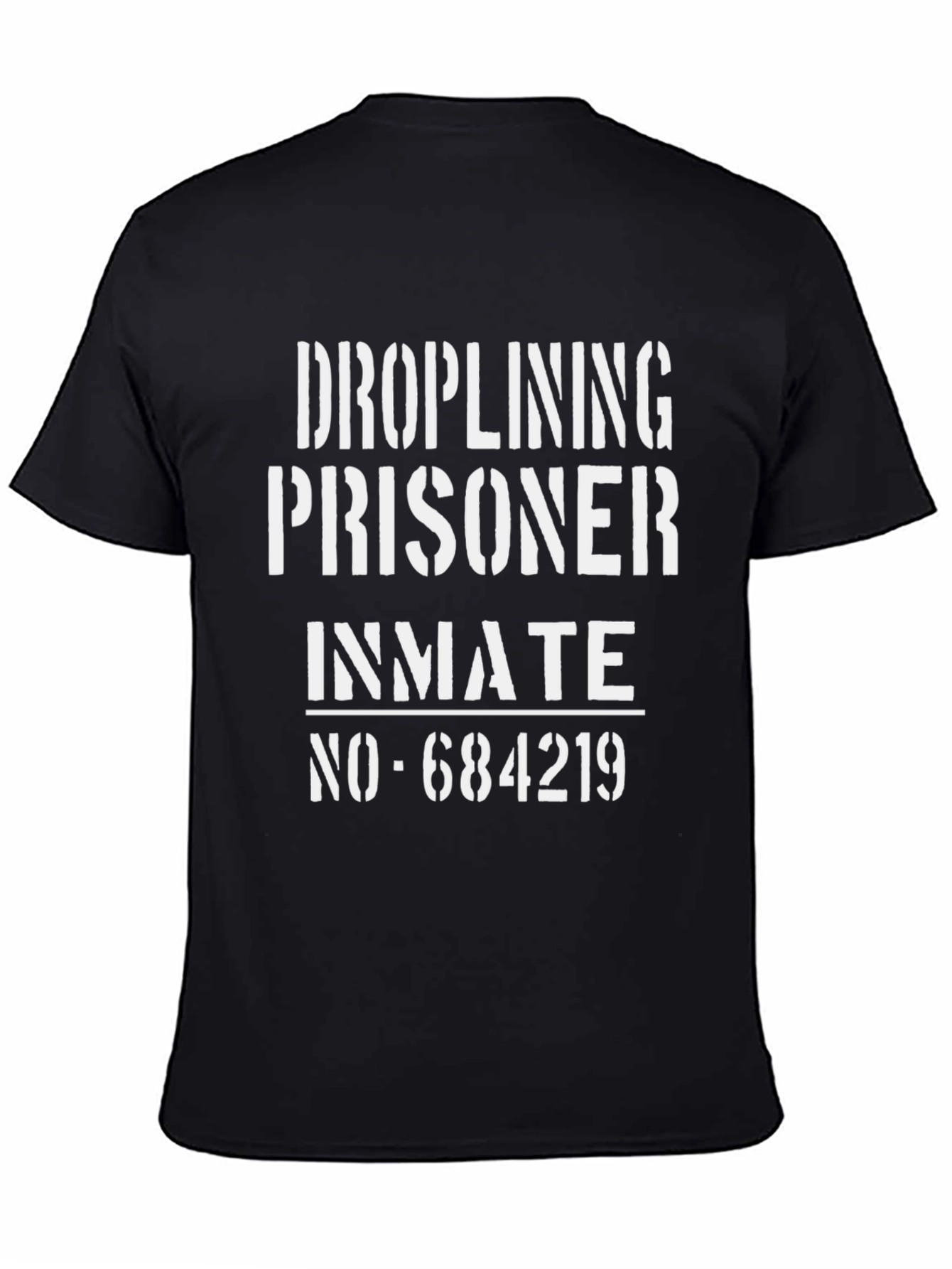 Black Dropling Inmate T-Shirt - Prisoner Design view 4