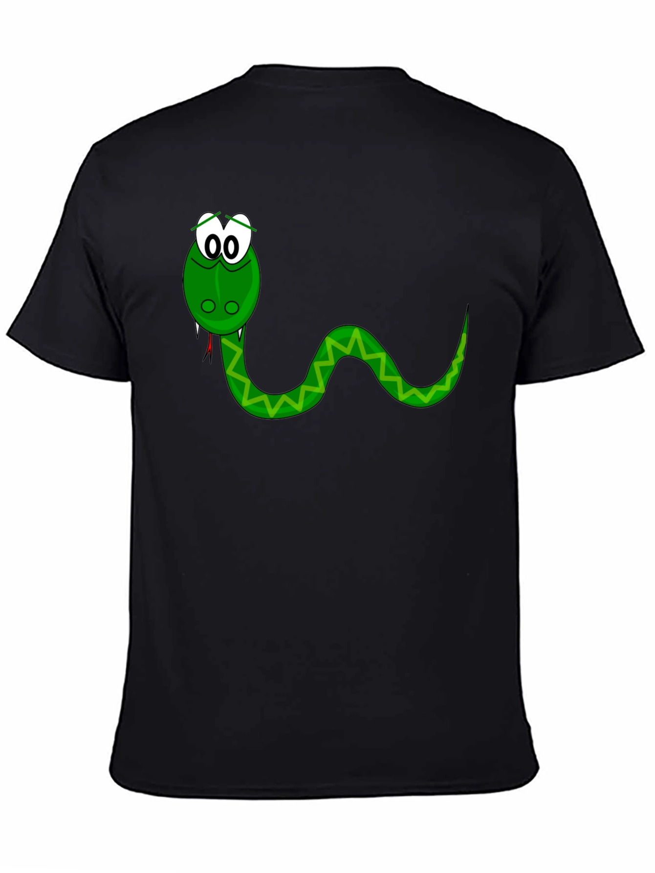 Black Cartoon Snake Graphic Tee - Black view 4