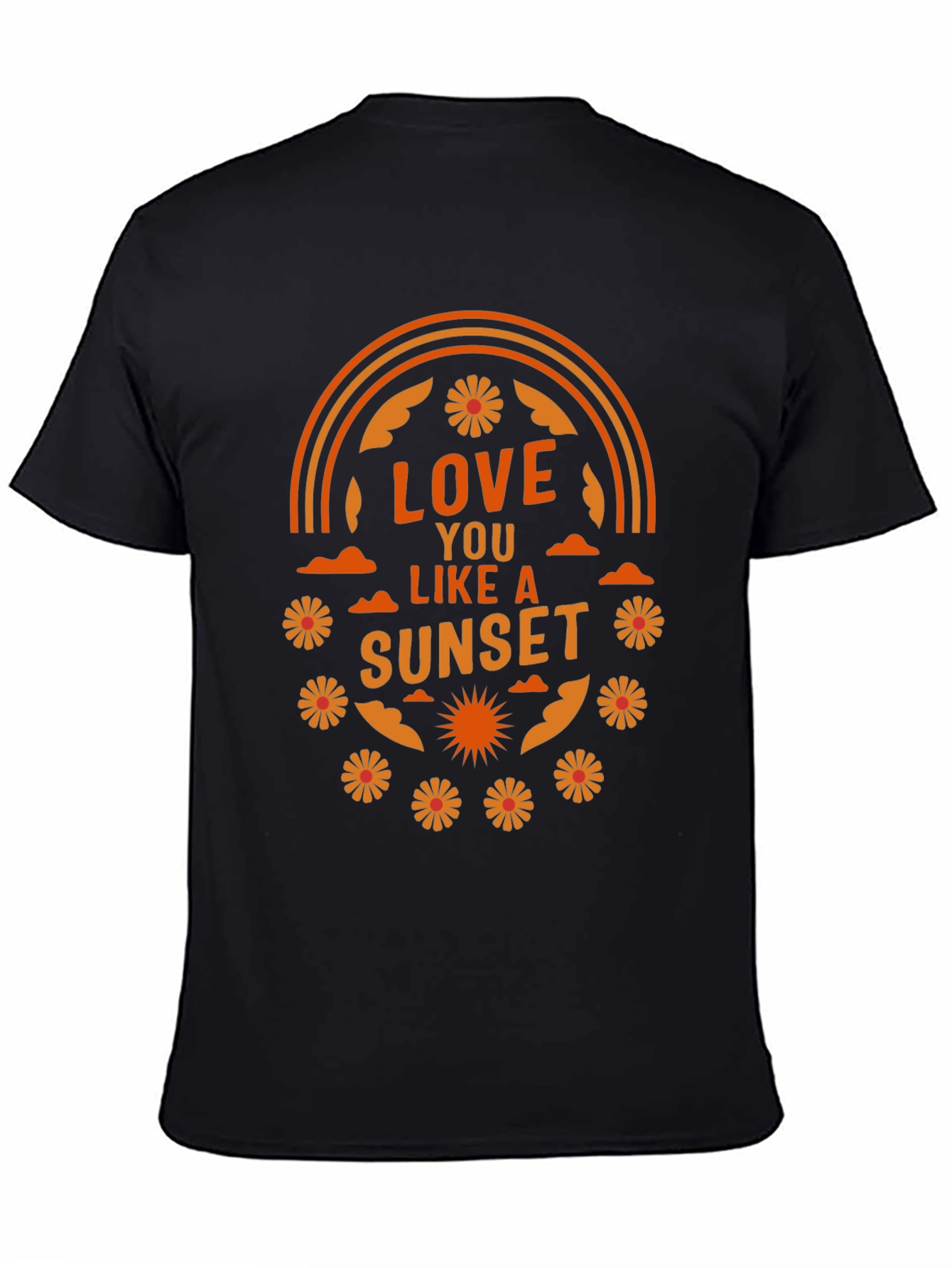 Black Love You Like a Sunset Graphic T-Shirt - Black view 4