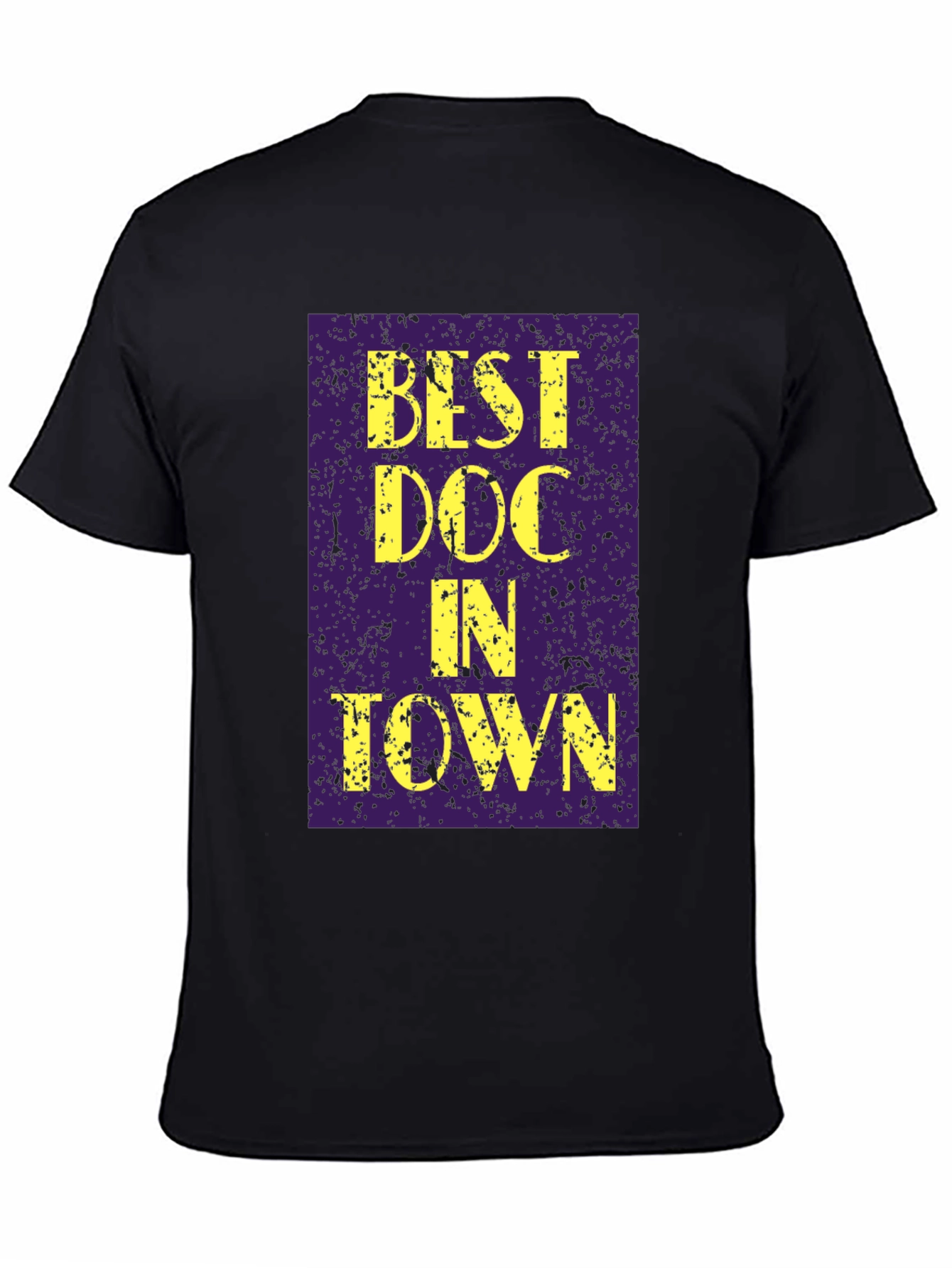 Black Best Doc In Town Graphic Tee - Novelty Doctor T-Shirt view 4