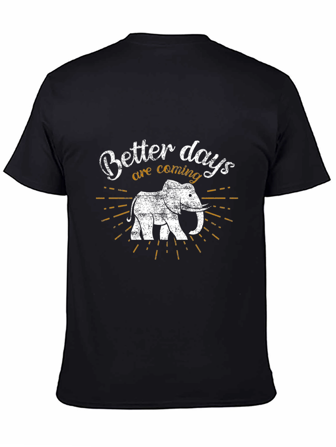 Black Better Days Elephant Graphic Tee - Soft Cotton Blend view 4