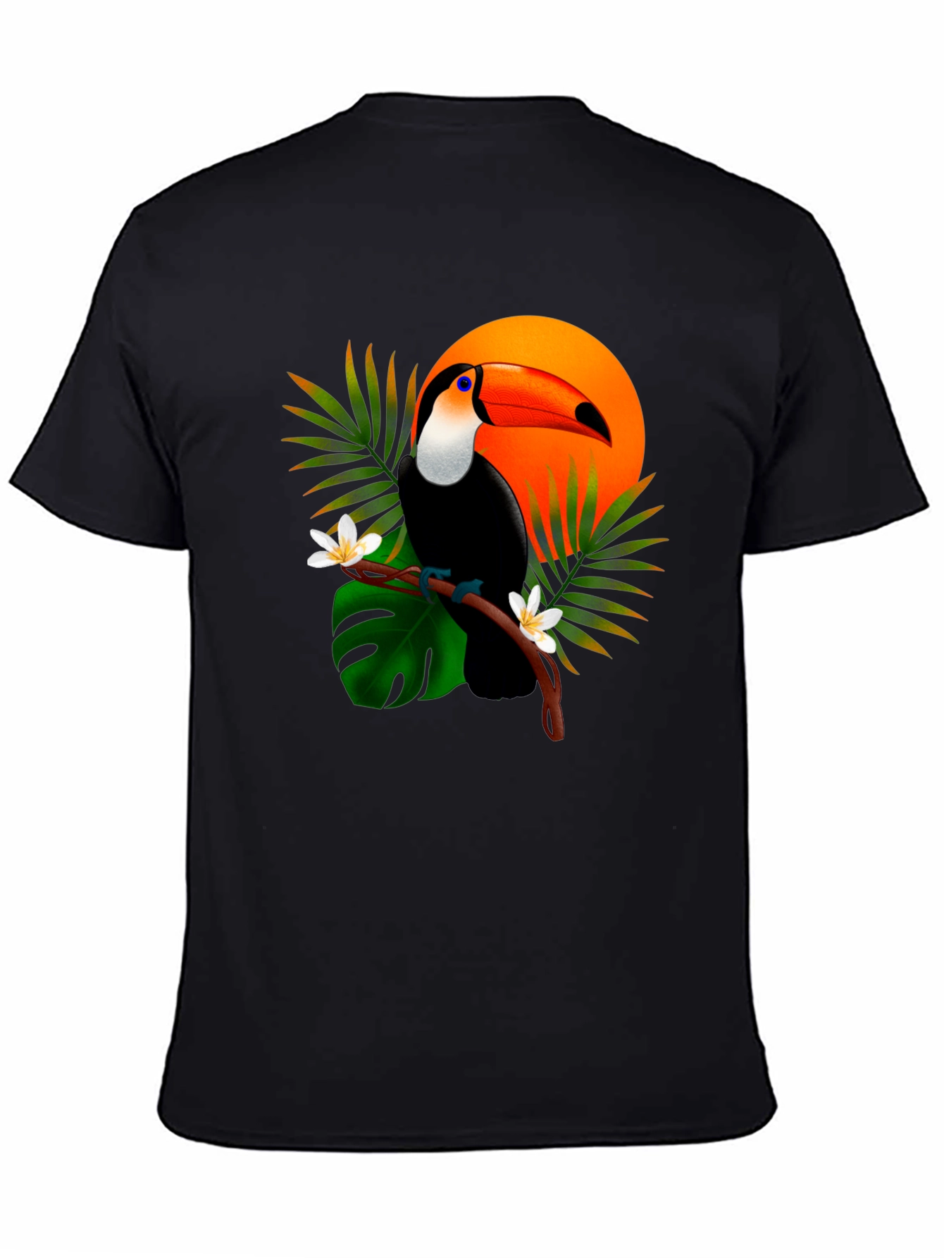 Black Tropical Toucan T-Shirt - Vibrant Graphic Tee view 4