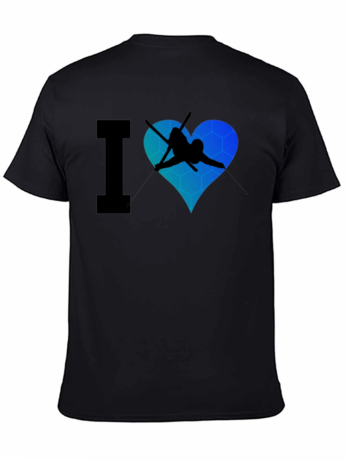 Black I Heart Skiing Black T-Shirt view 4