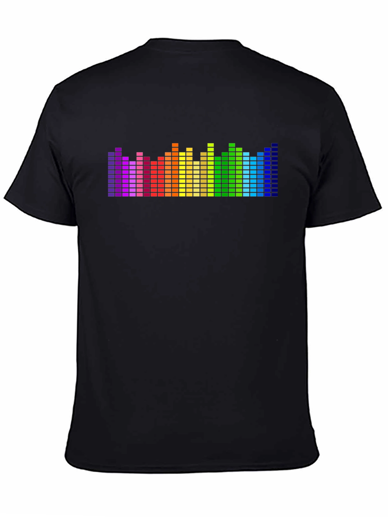 Black Rainbow Equalizer Graphic Tee - Black Cotton Blend view 4