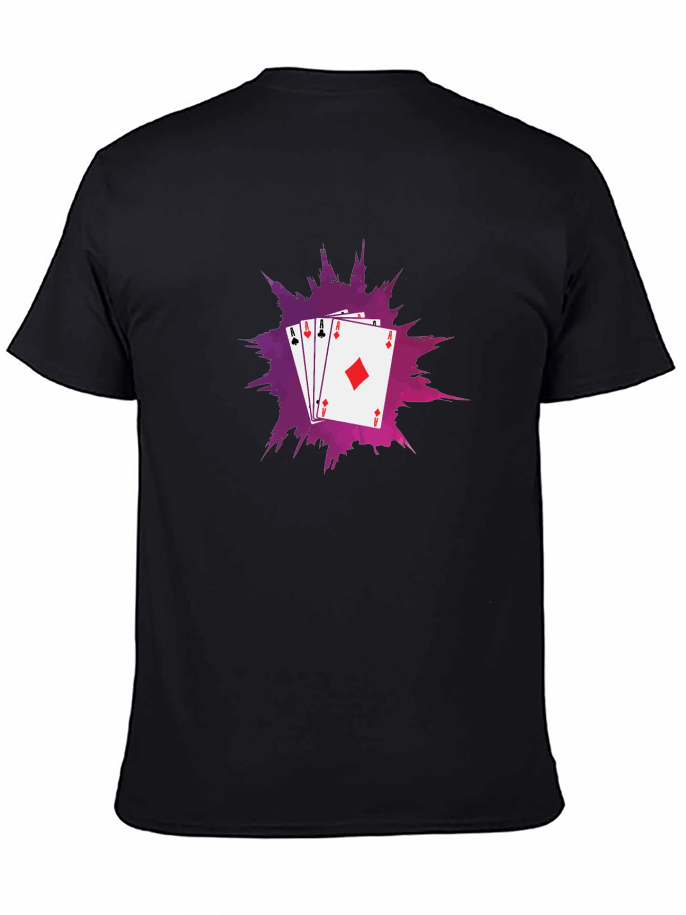 Black Ace Card T-Shirt - Black Cotton Tee view 4