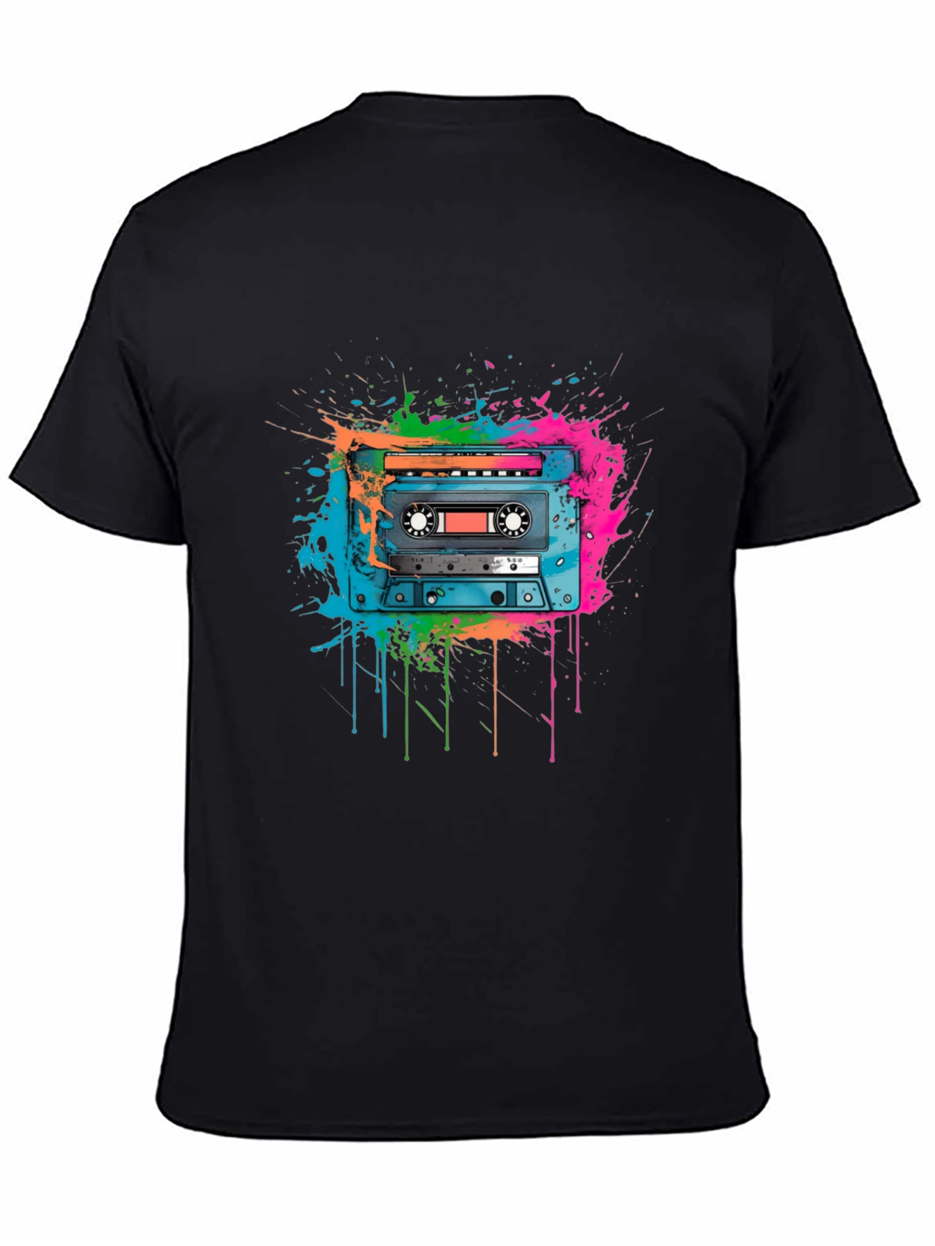 Black Retro Cassette Tape Graphic Tee view 4