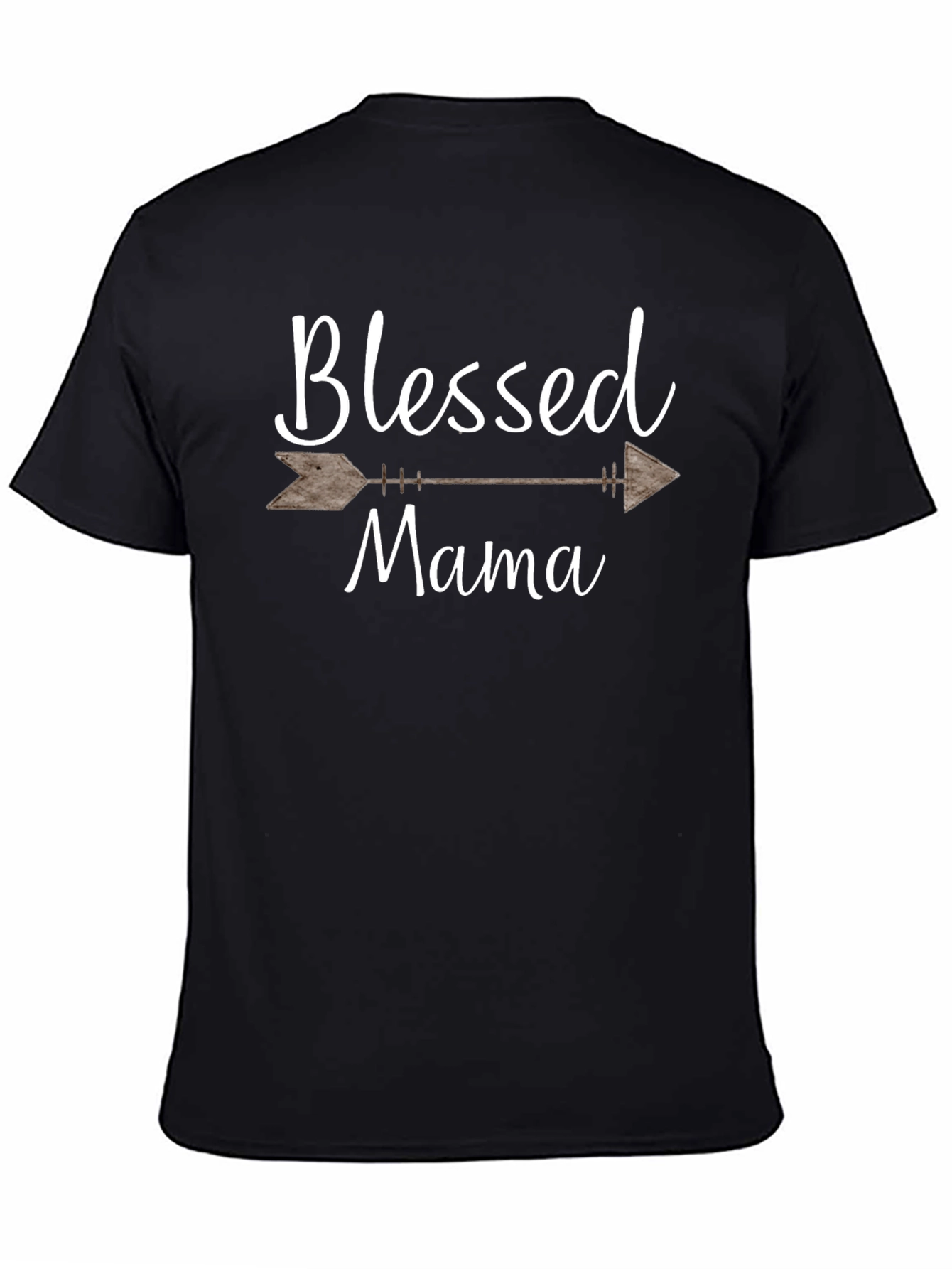 Black Blessed Mama Arrow Graphic T-Shirt view 4