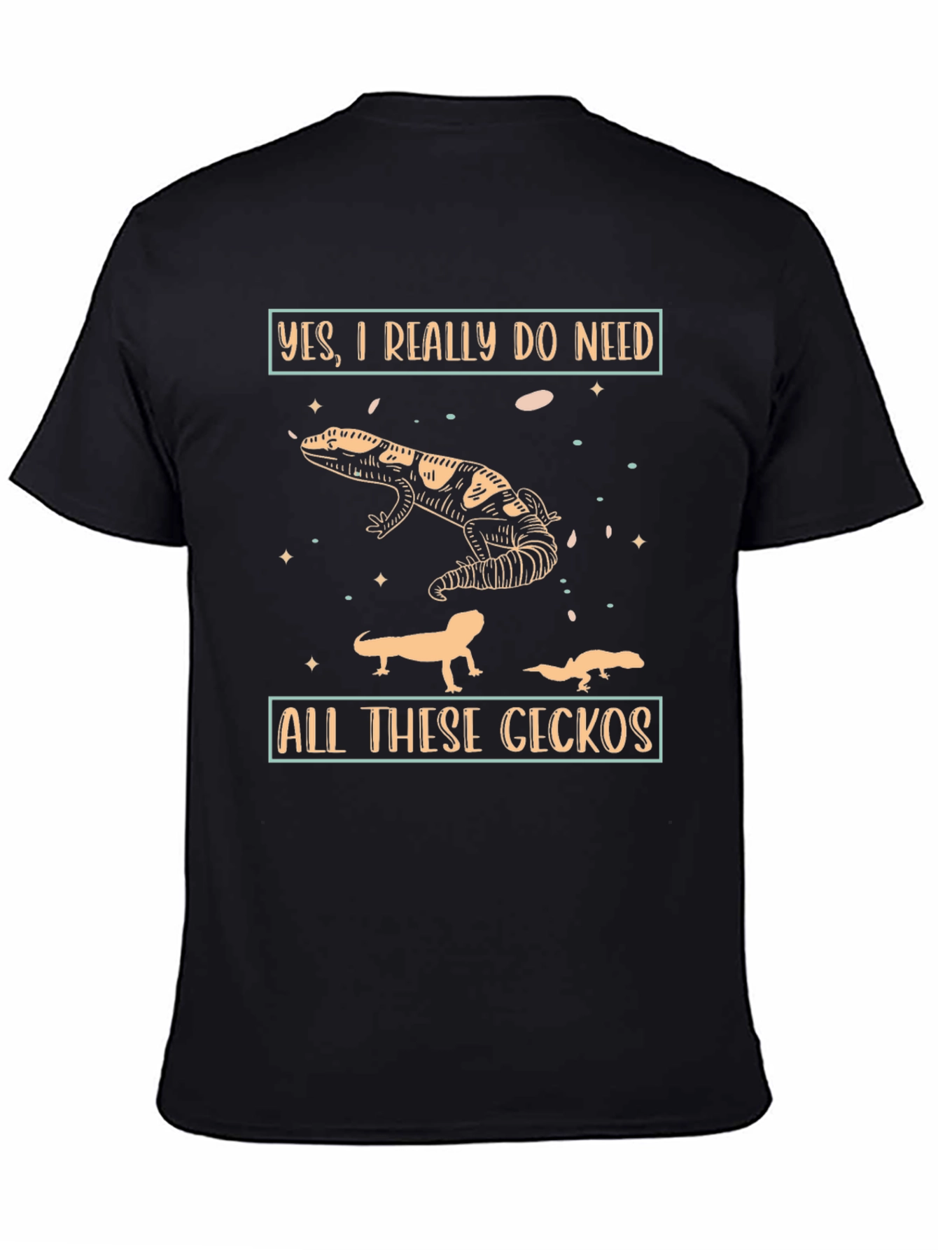 Black Gecko Lover T-Shirt - Funny Reptile Tee view 4