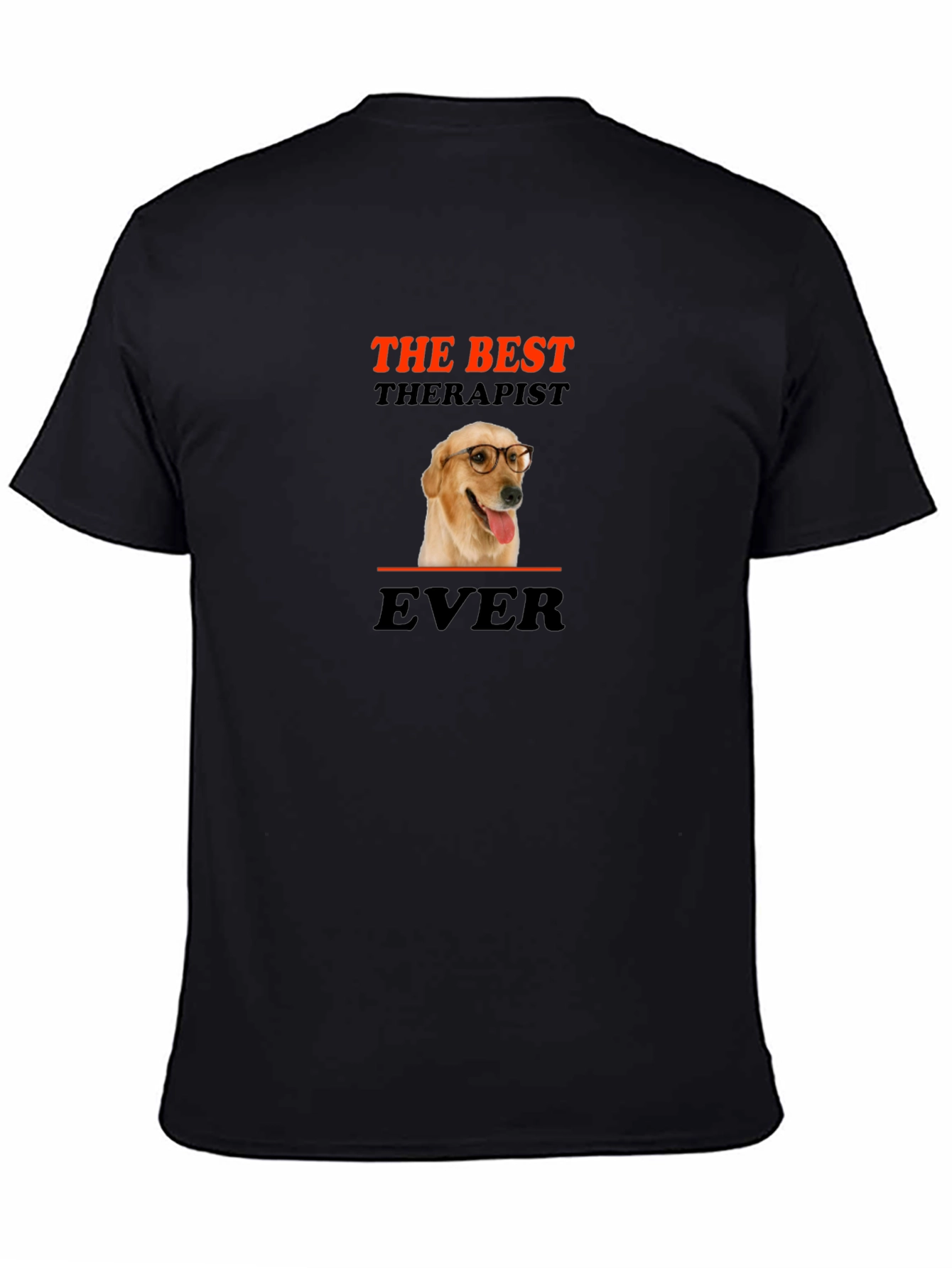 Black Best Dog Therapist Ever Graphic T-Shirt view 4