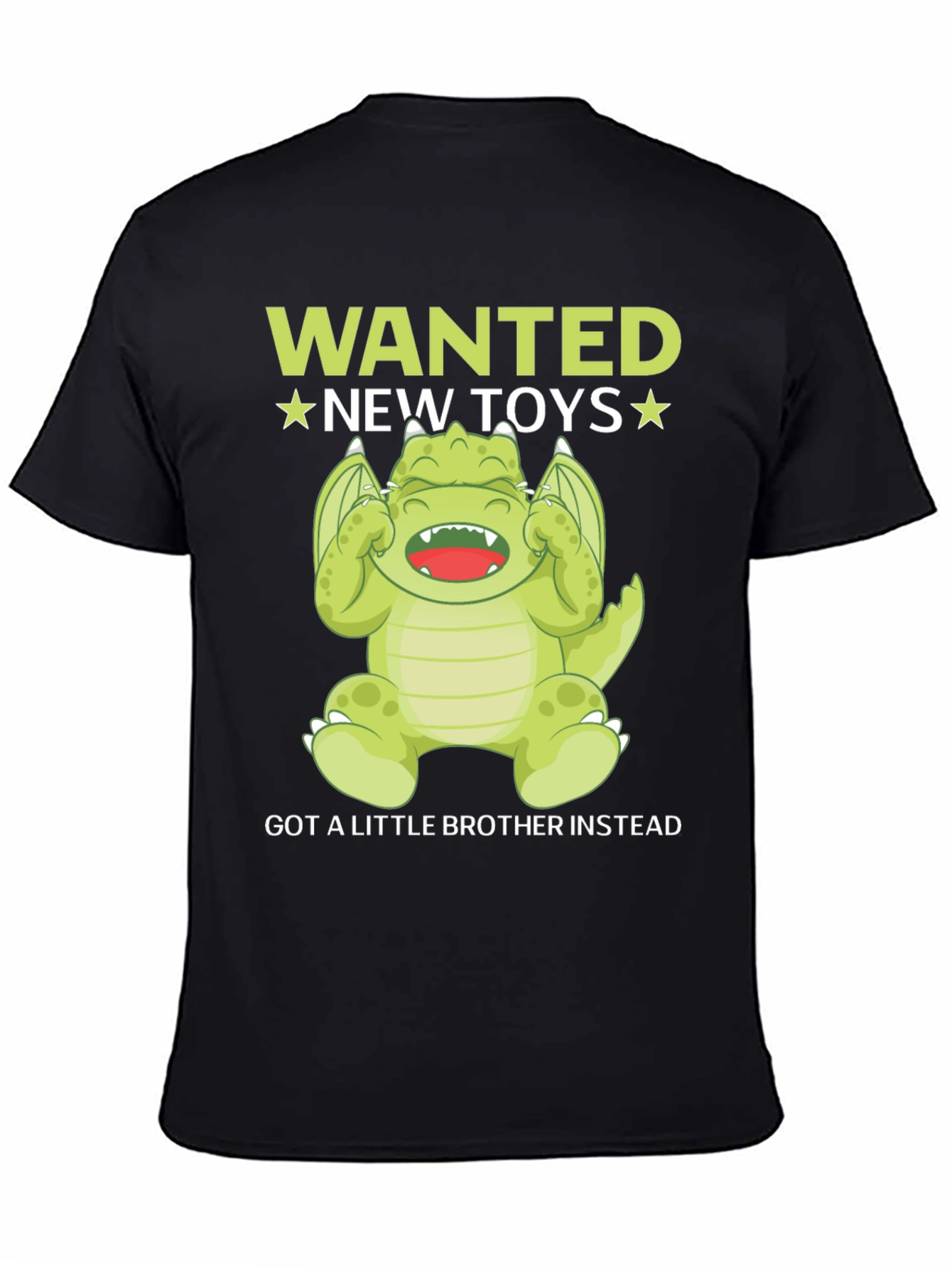Black Wanted New Toys T-Shirt - Funny Dragon Tee view 4