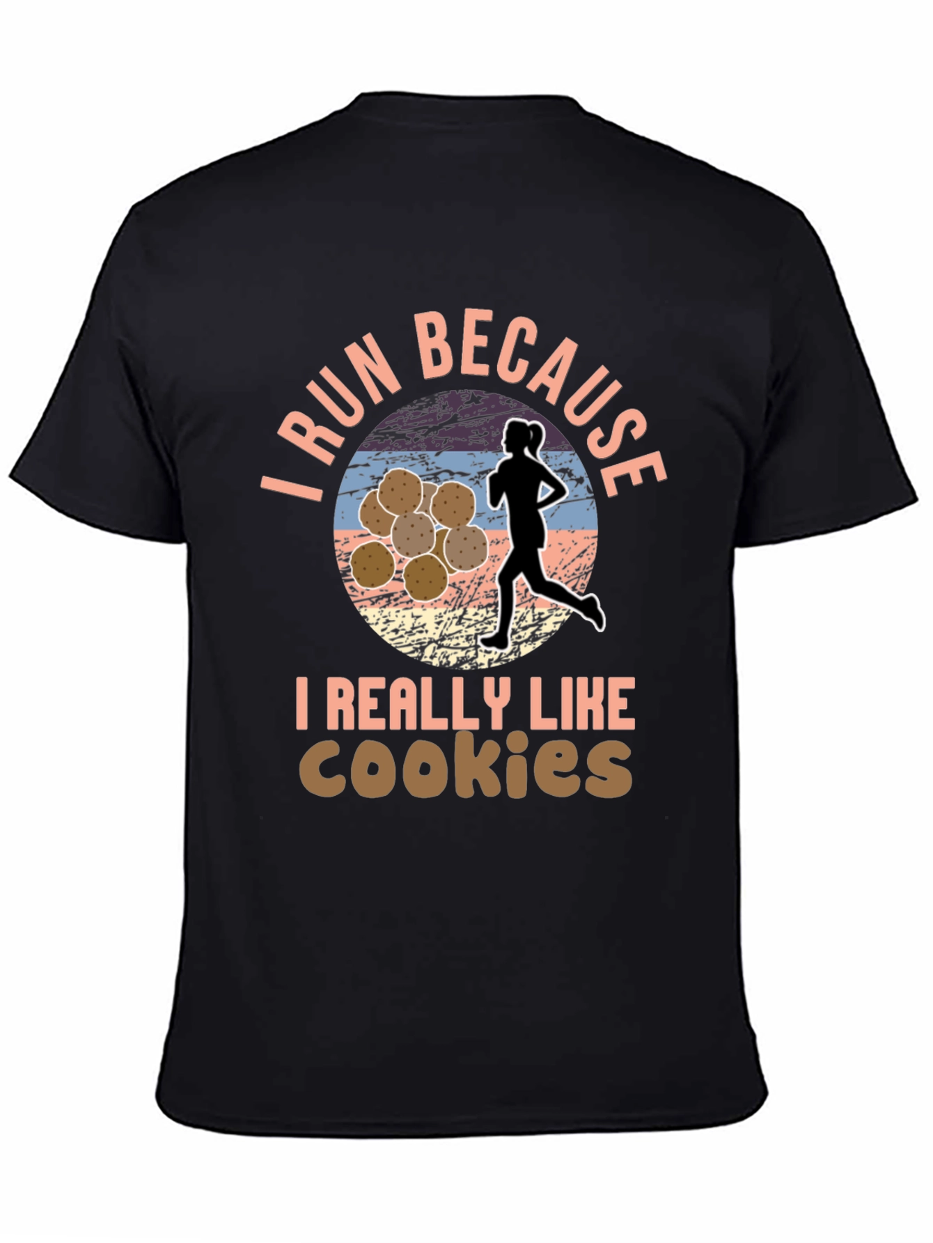 Black Run For Cookies T-Shirt, Funny Running Shirt view 4