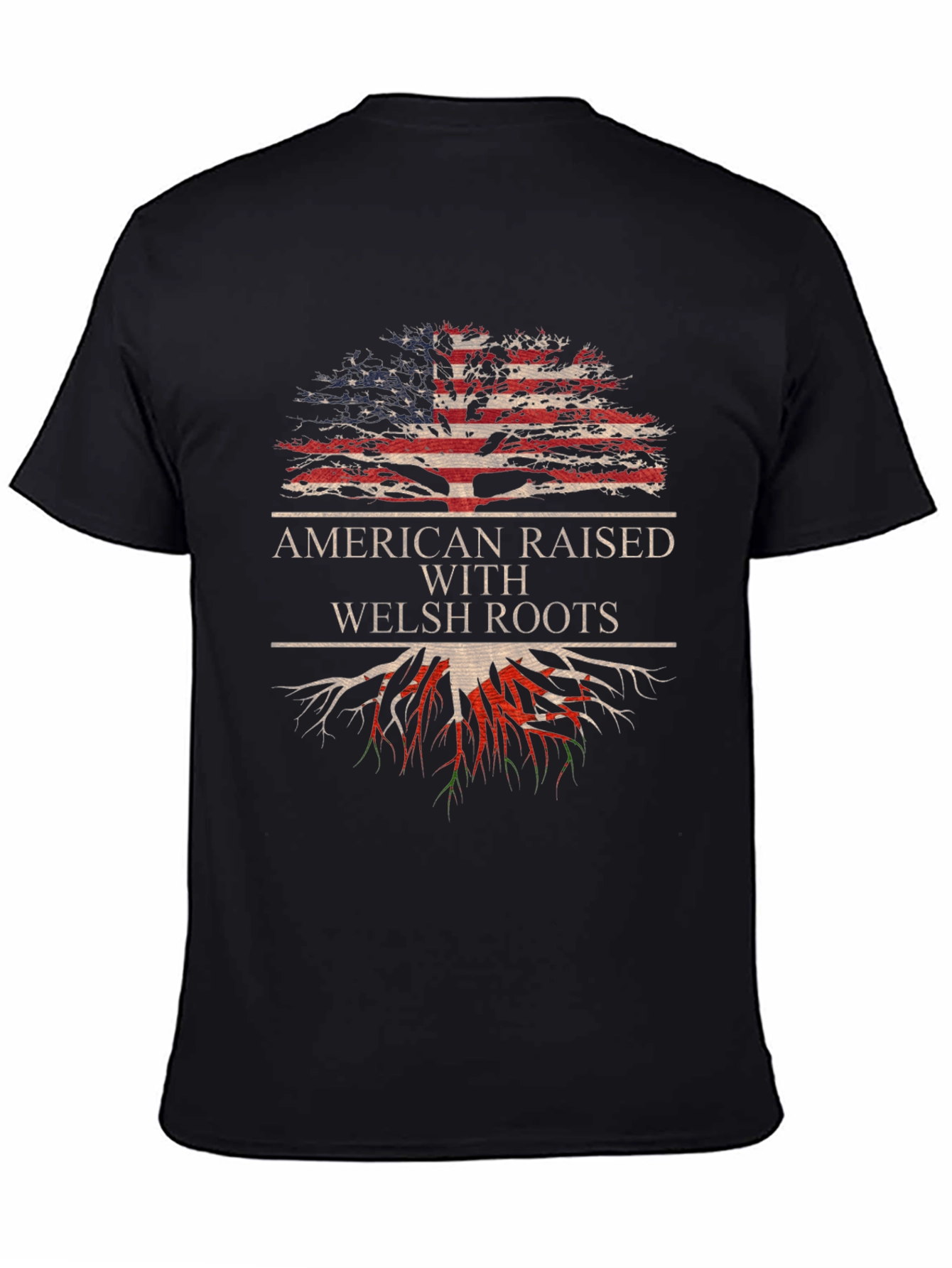 Black American Raised With Welsh Roots T-Shirt view 4