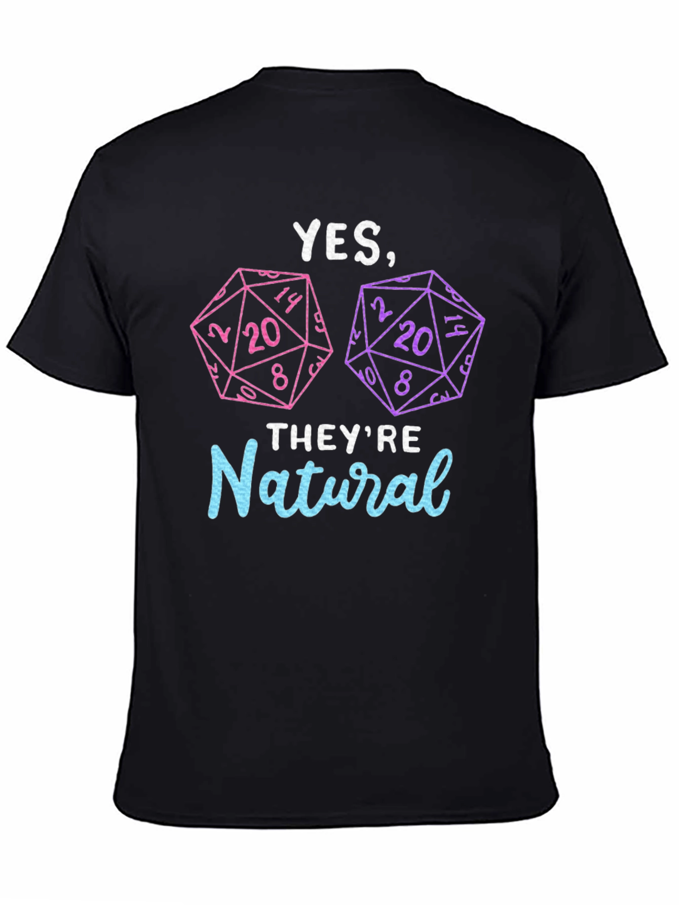 Black Natural 20 Dice T-Shirt | Dungeons and Dragons view 4