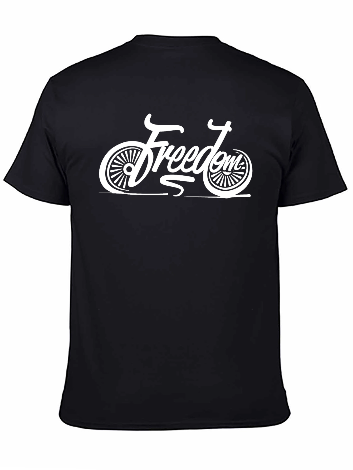 Black Freedom Bicycle Graphic T-Shirt - Black view 4