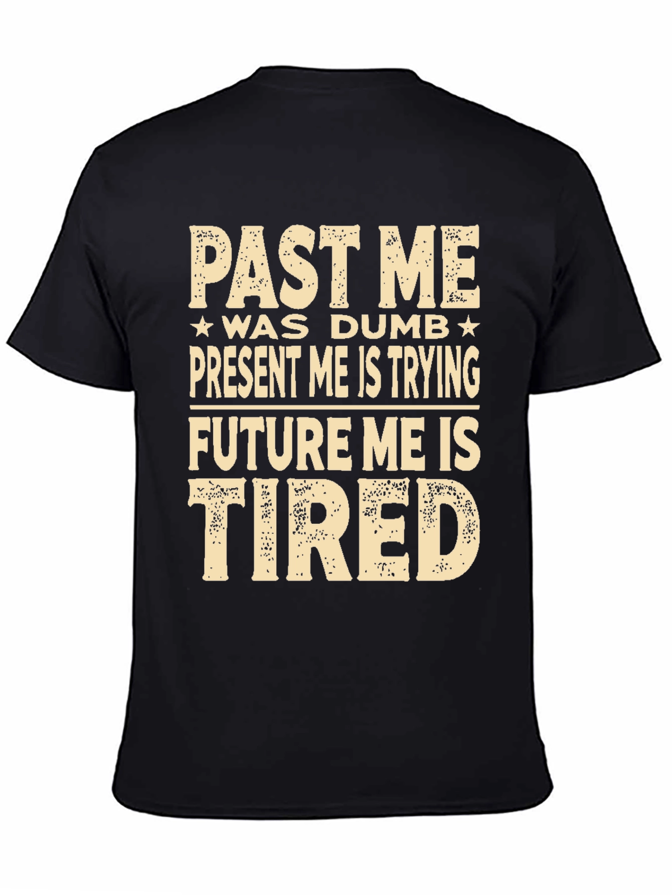Black Funny Past, Present, Future Me Graphic T-Shirt view 4