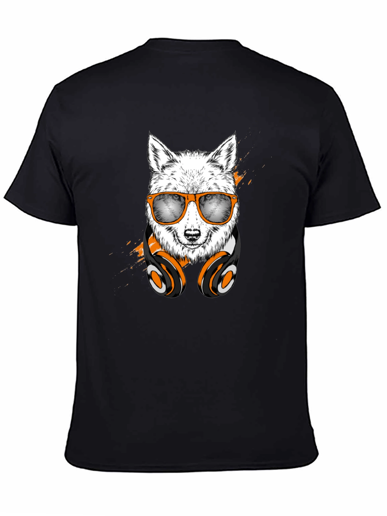 Black Cool Wolf Graphic Tee view 4