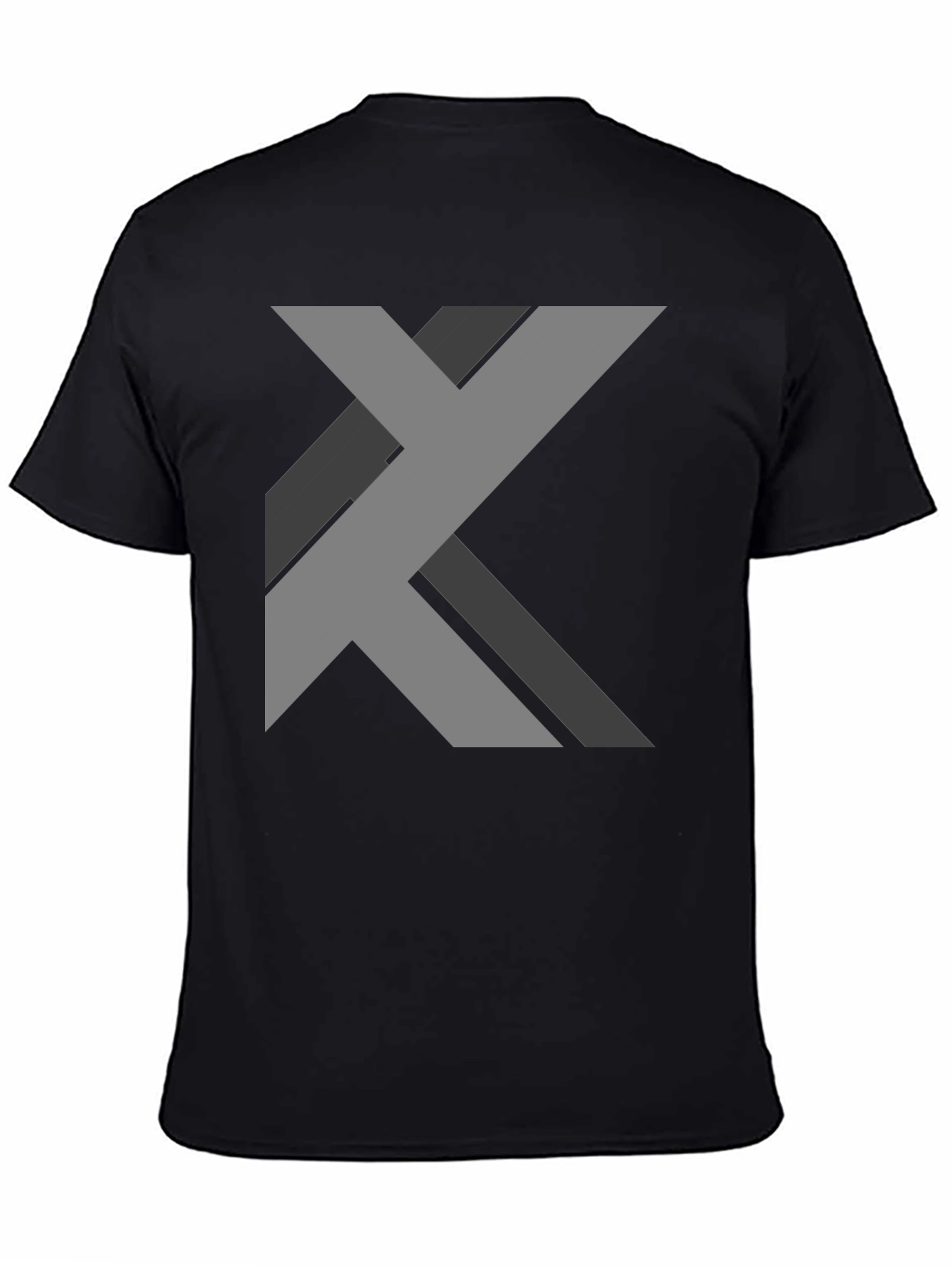Black Modern Abstract Graphic T-Shirt - Black view 4
