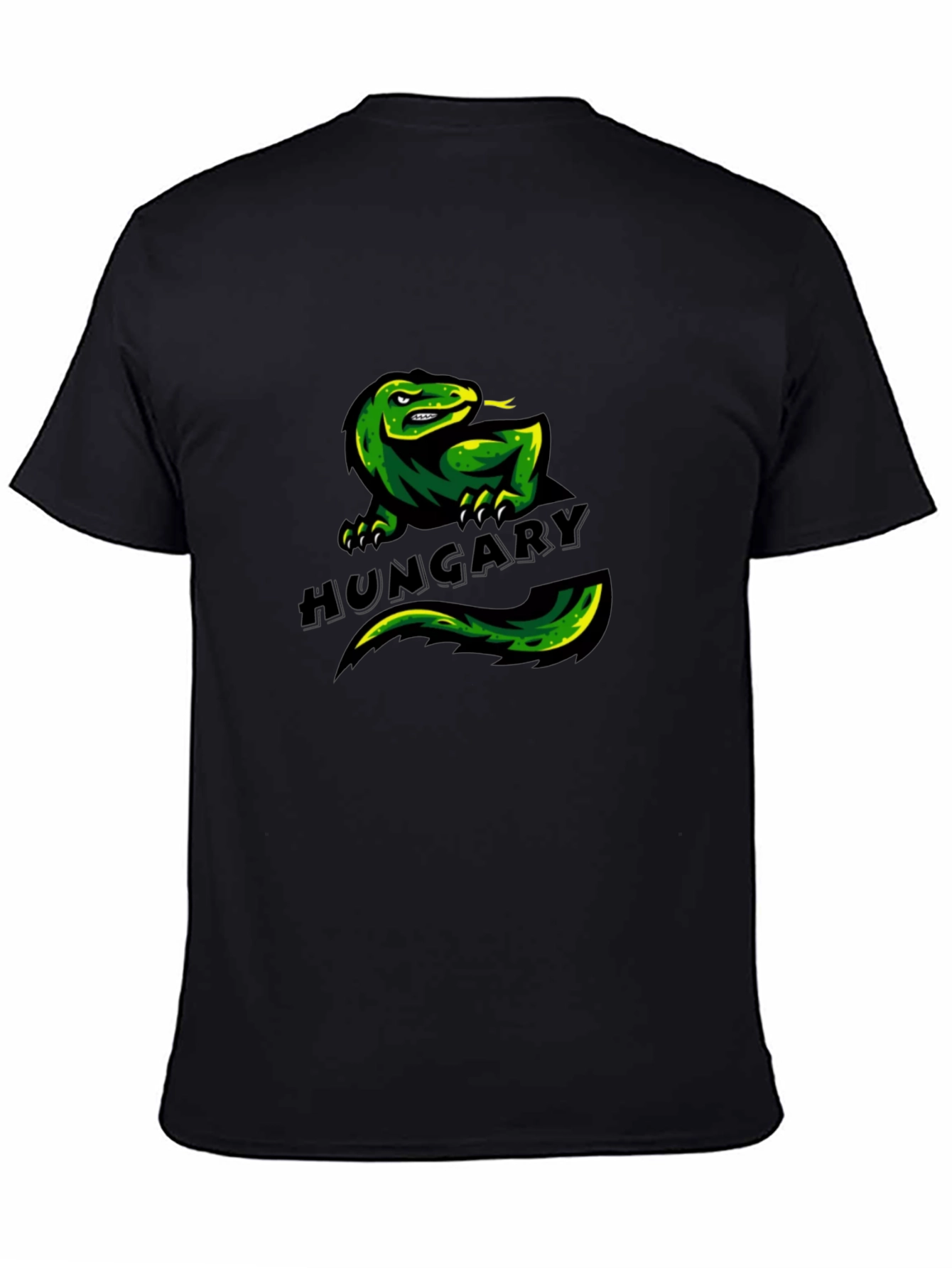 Black Hungary Lizard Graphic T-Shirt - Unique Design view 4