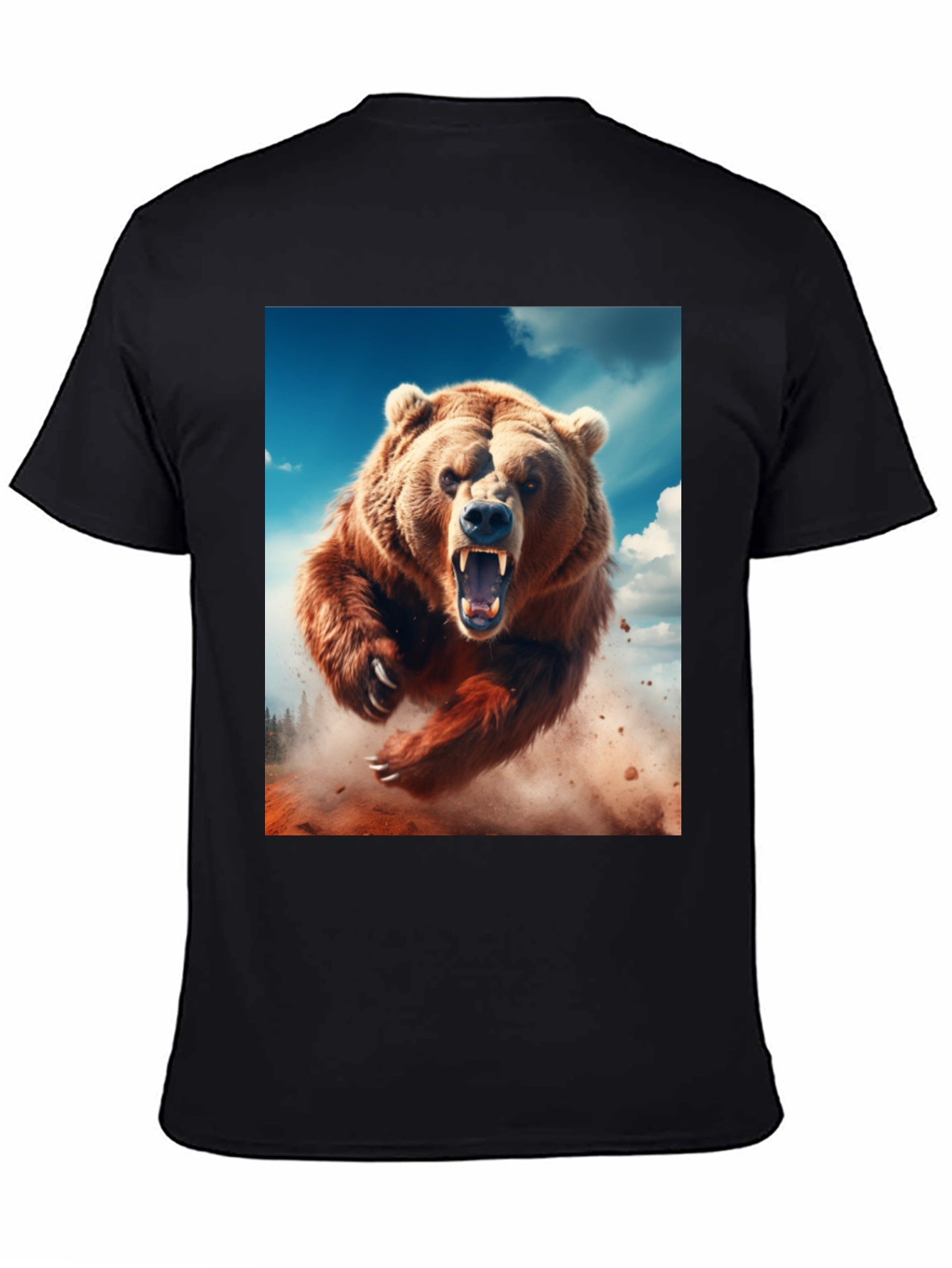 Roaring Bear Graphic Tee - Black Cotton Comfort - 4