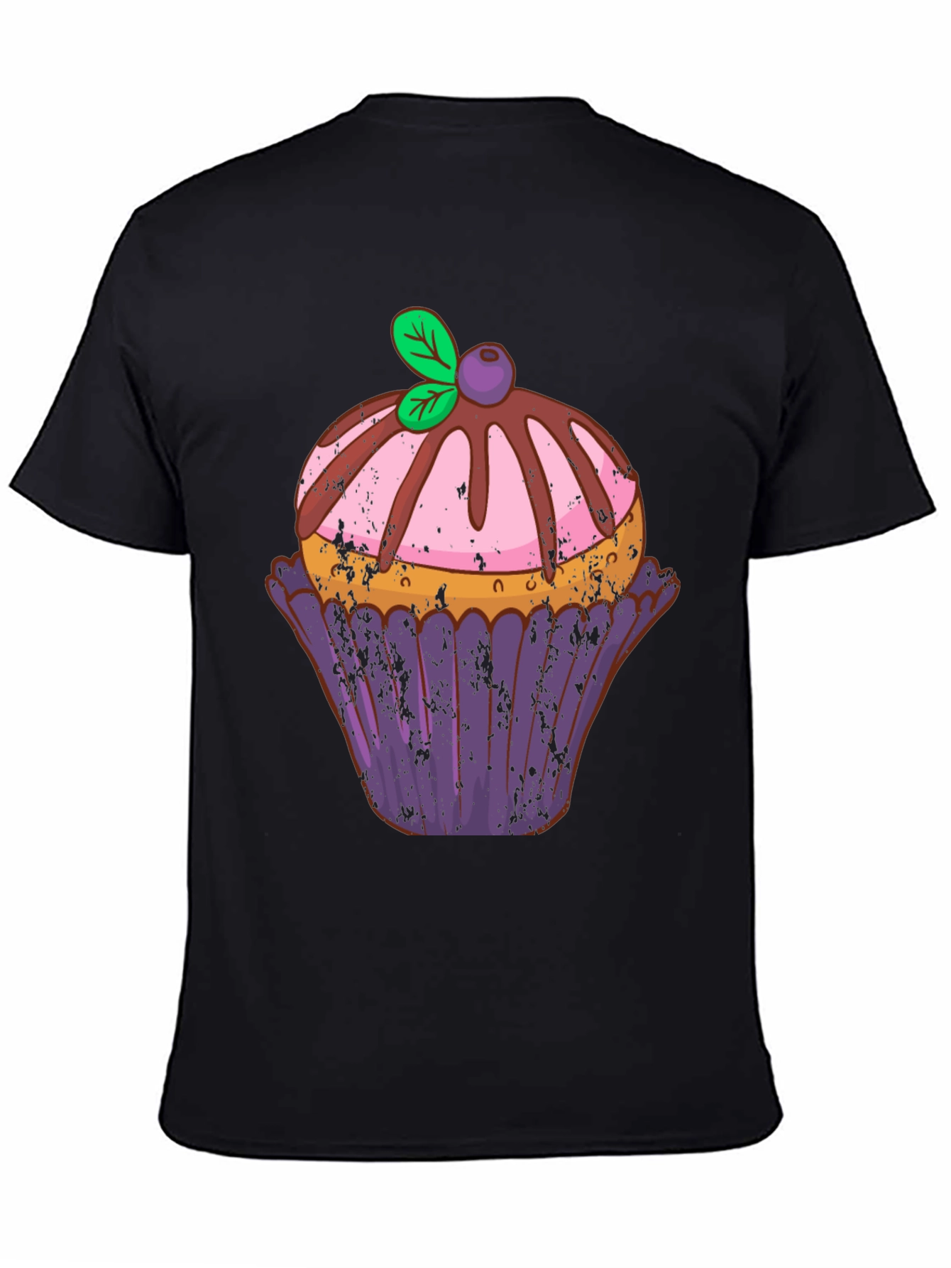 Black Cupcake Graphic Tee - Sweet Treat Design view 4