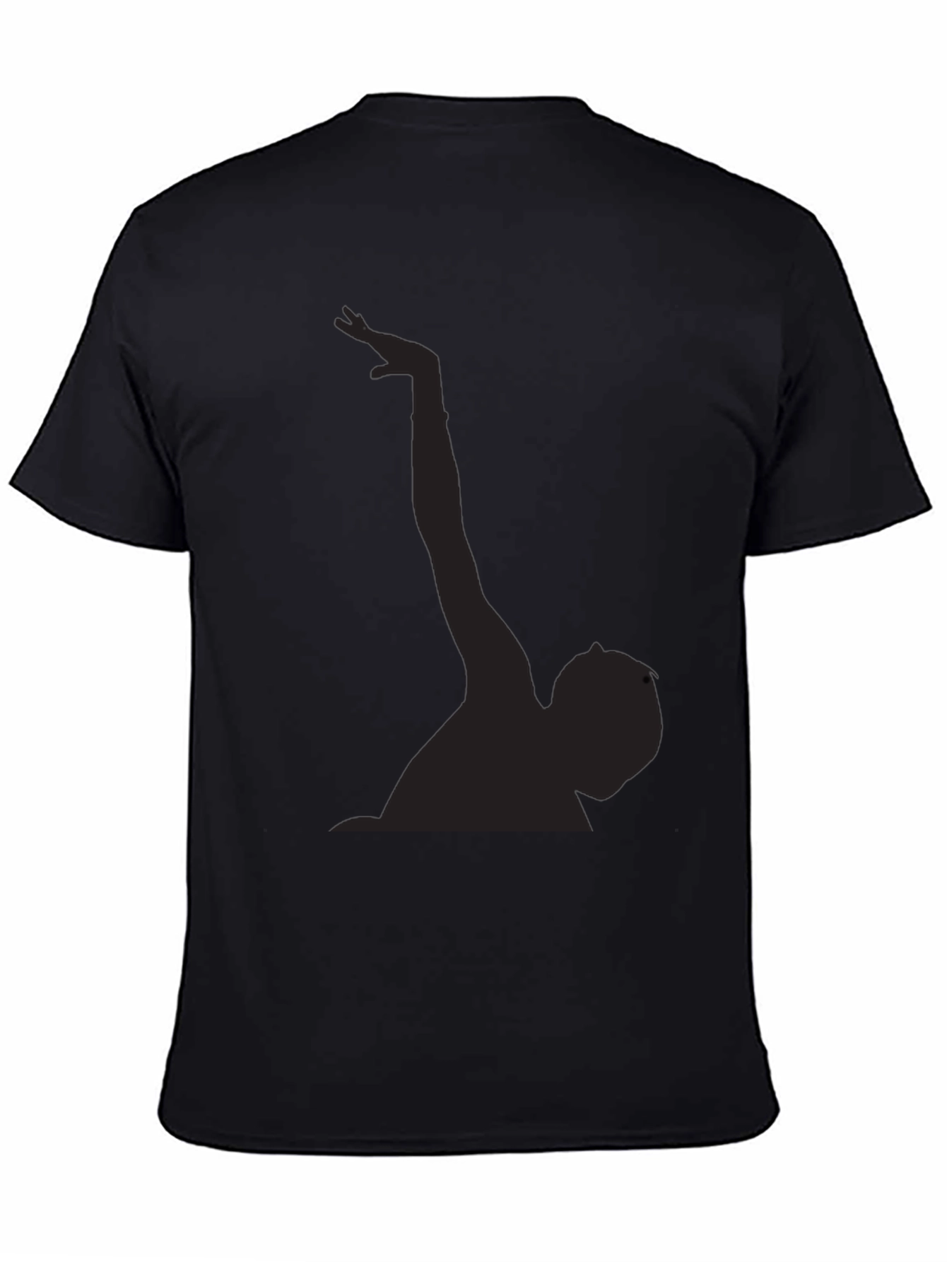 Black Silhouette Graphic Tee - Black Cotton Blend view 4