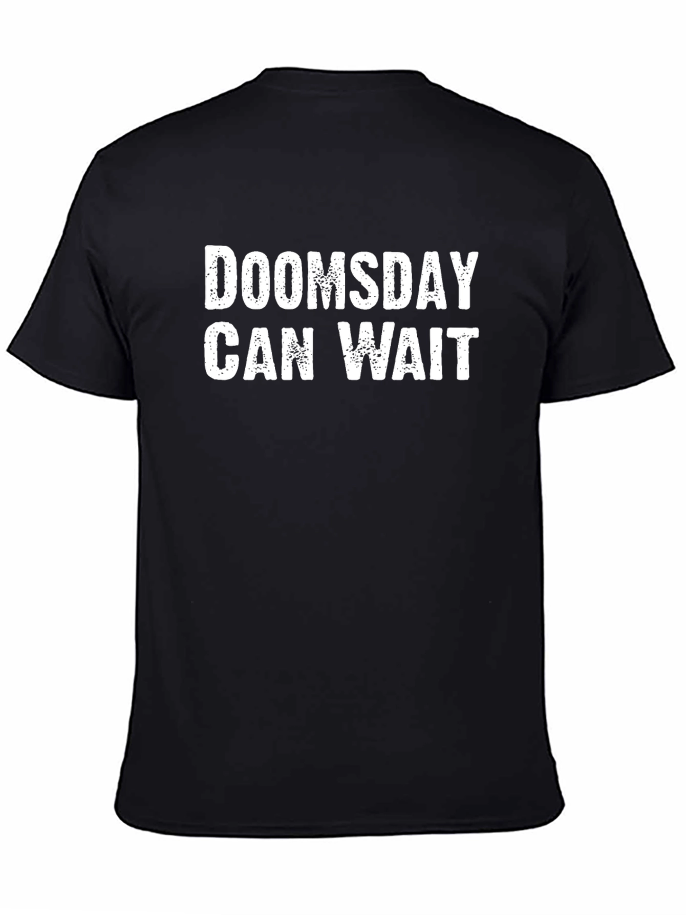Black Doomsday Can Wait Graphic Tee - Black Cotton Casual T-Shirt view 4