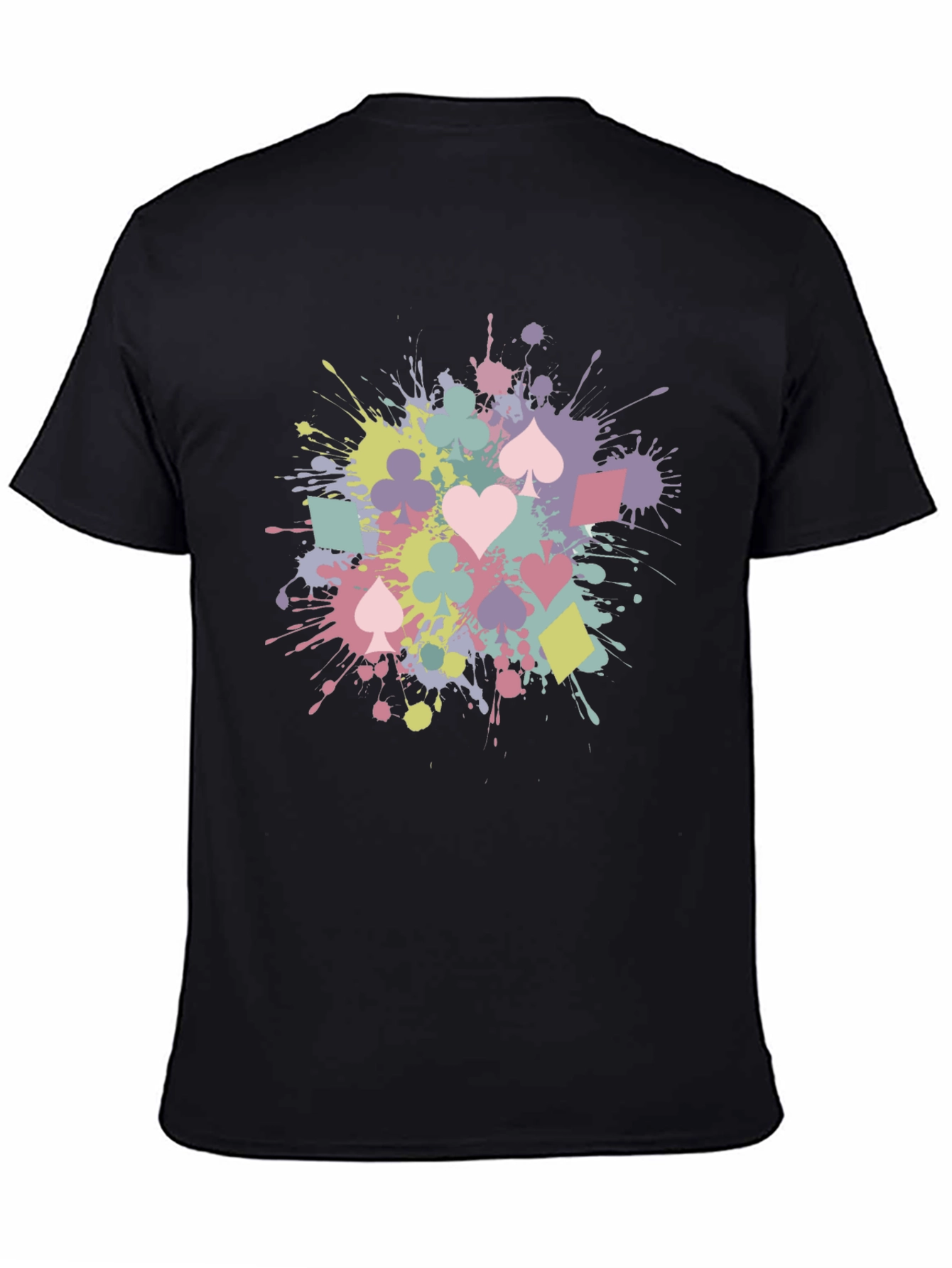 Black Playing Card Splash T-Shirt - Fun & Stylish view 4