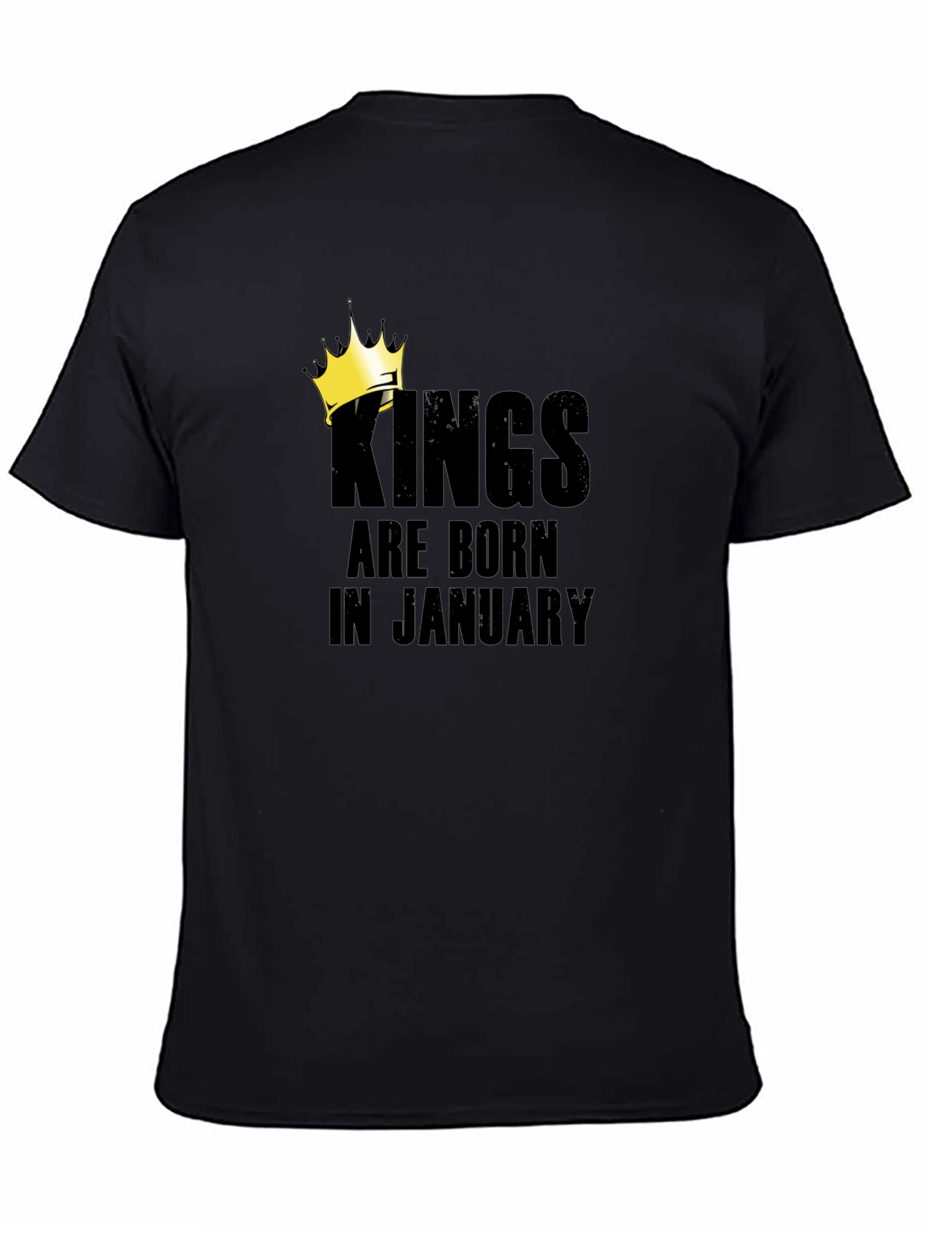 Black Kings Are Born In January Black T-Shirt view 4