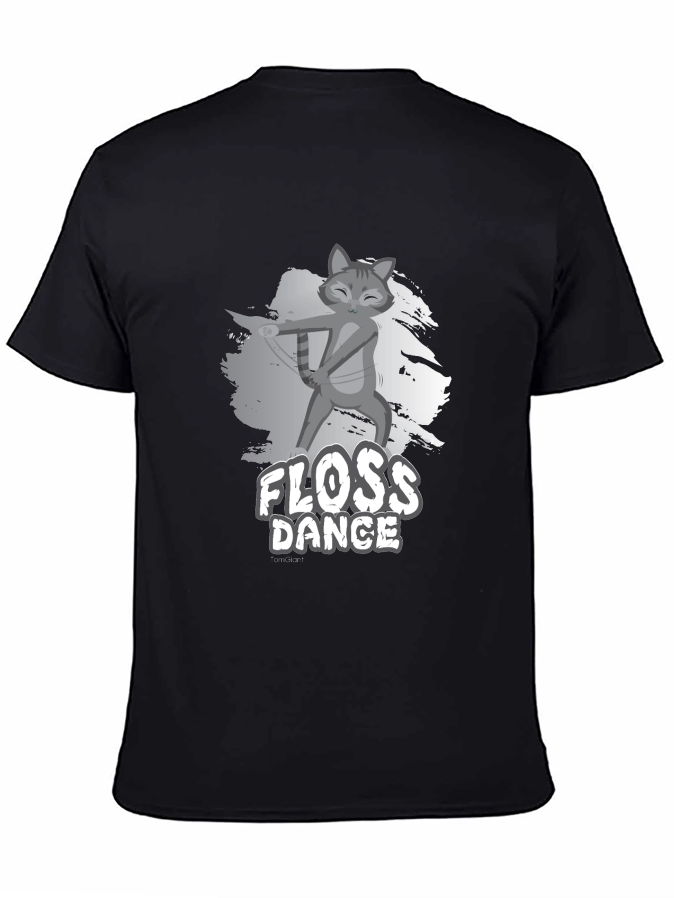 Black Floss Dance Cat Graphic Tee - Black view 4