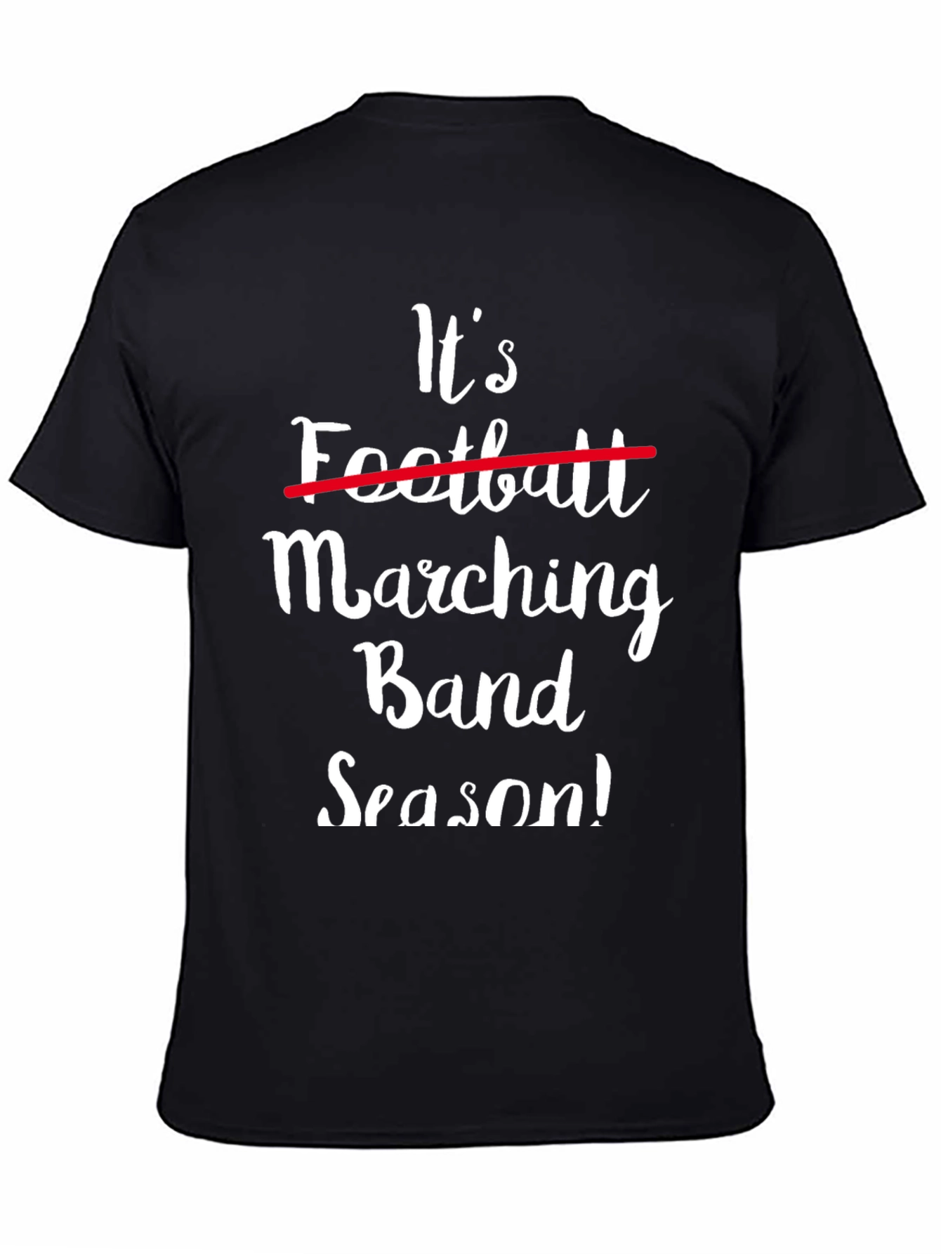 Black Marching Band Season Tee - Funny Band Parent Shirt view 4