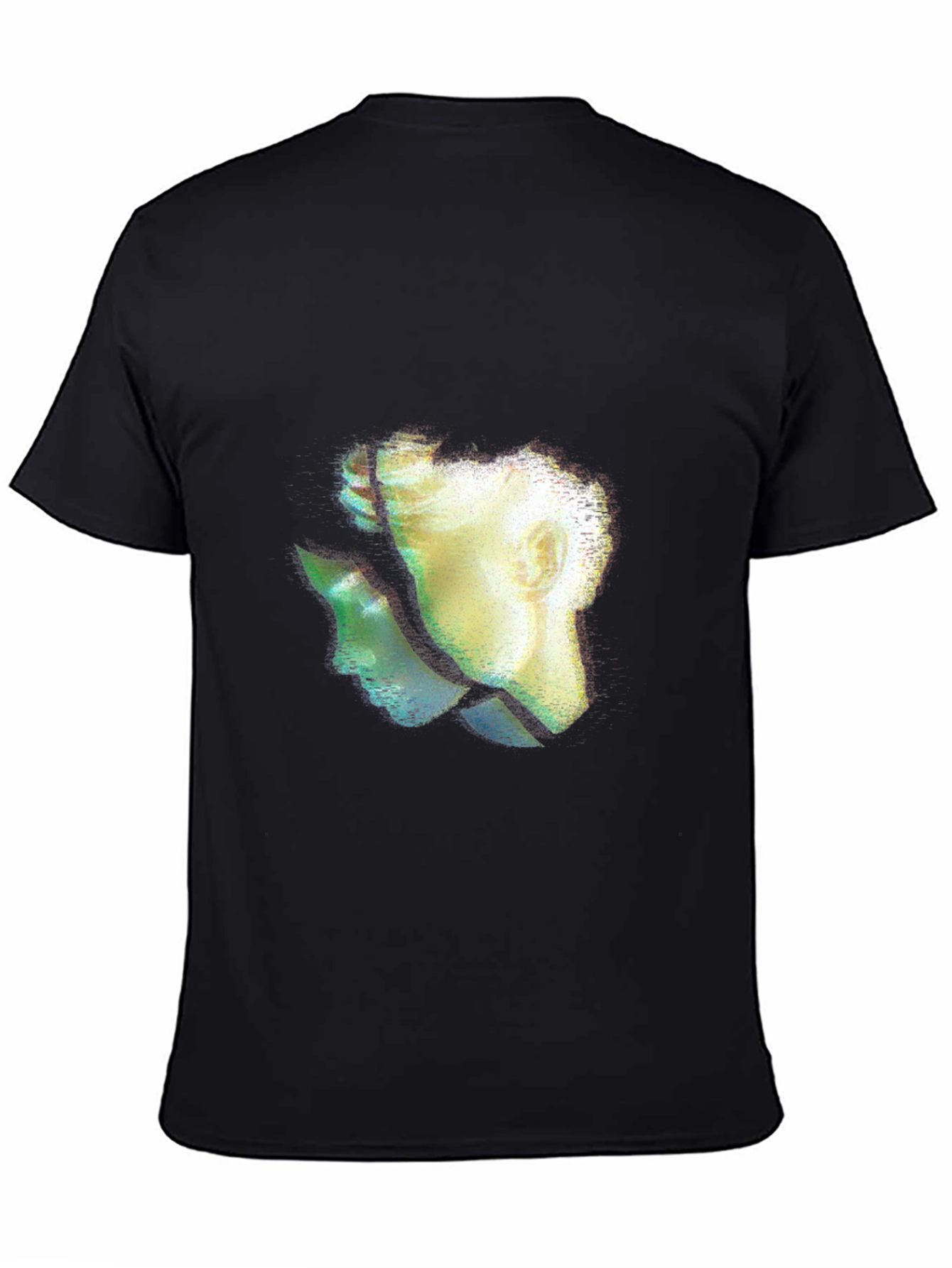 Black Abstract Two-Face Graphic Black T-Shirt view 4