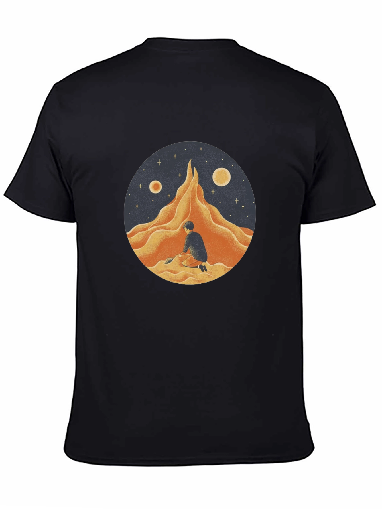 Black Lunar Dreamscape Graphic Tee view 4