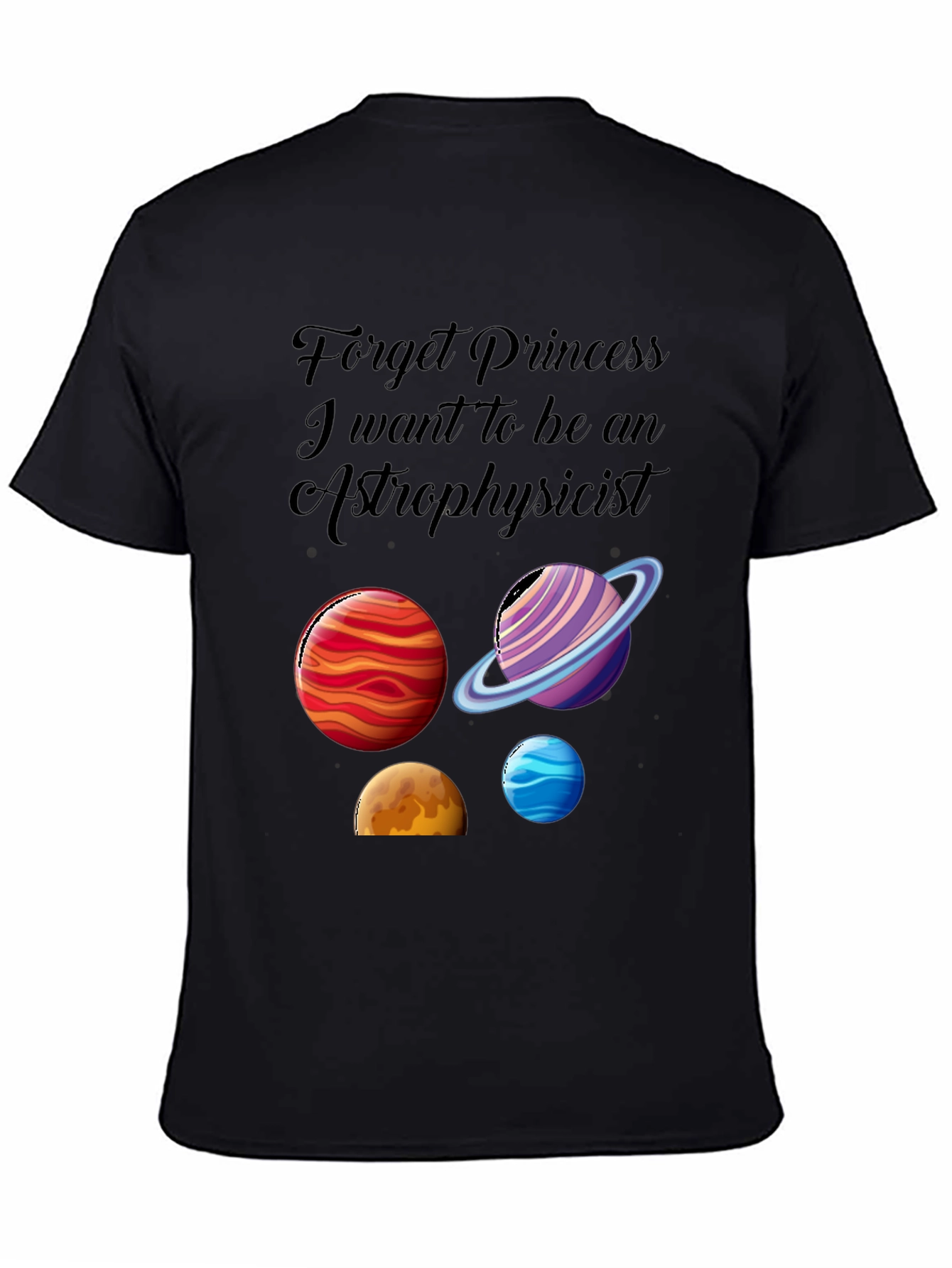Black Astrophysicist Planet Graphic T-Shirt view 4