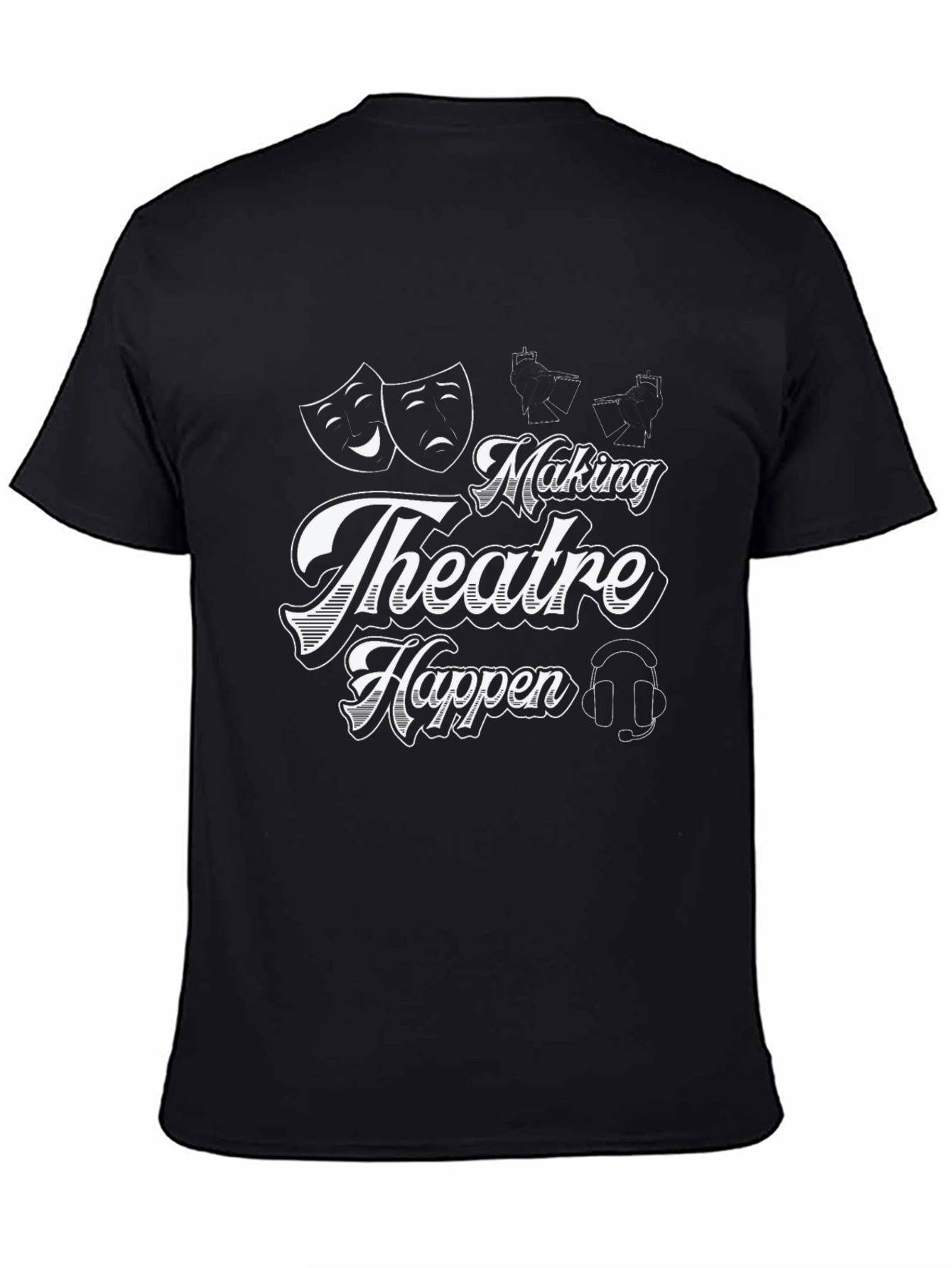 Black Making Theatre Happen Black T-Shirt view 4