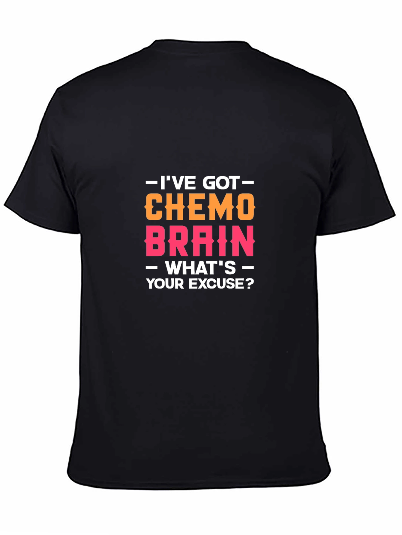 Black Chemo Brain Funny Graphic T-Shirt view 4