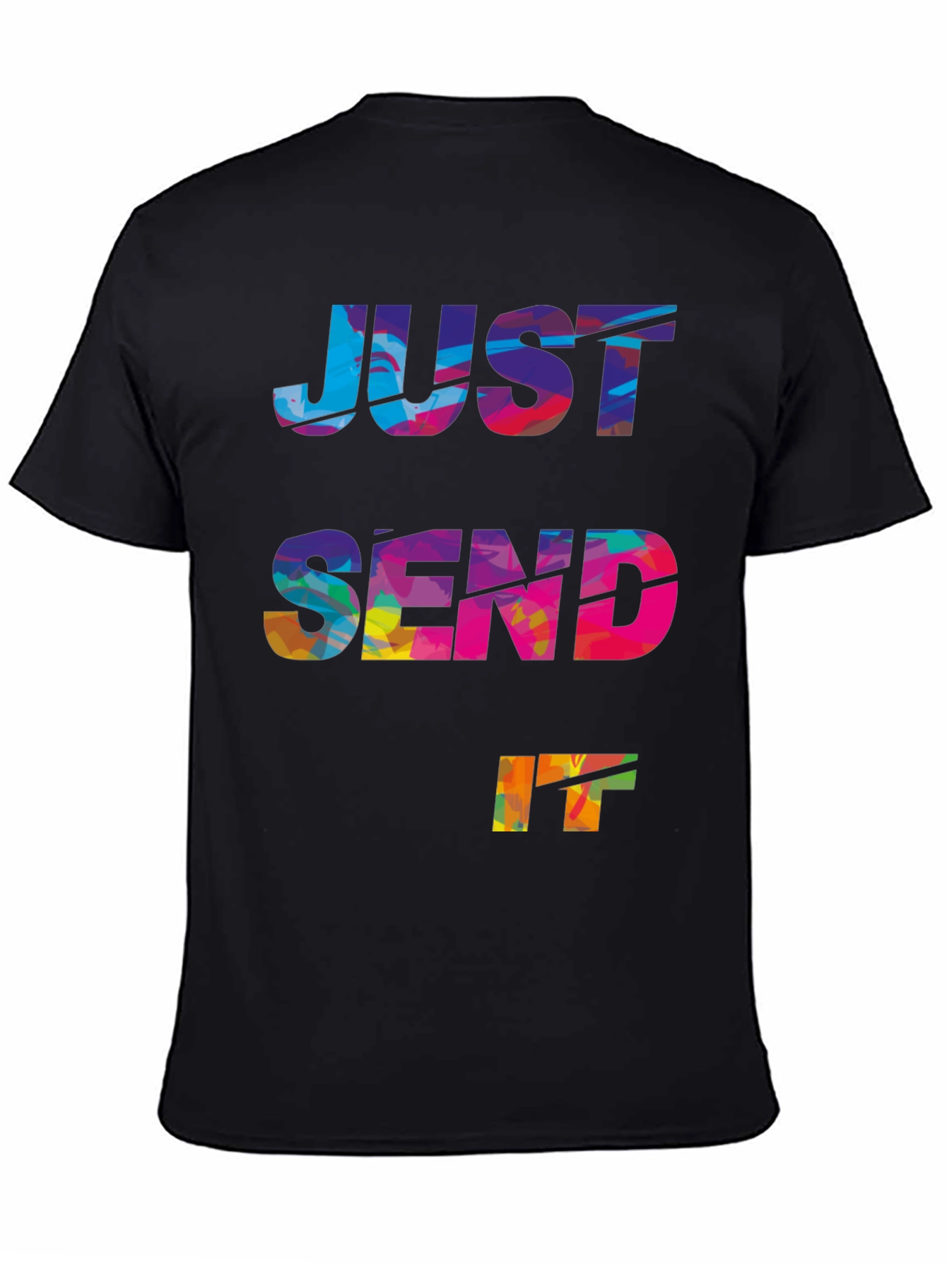 Black Just Send It Graphic Tee - Bold Multicolor Design view 4