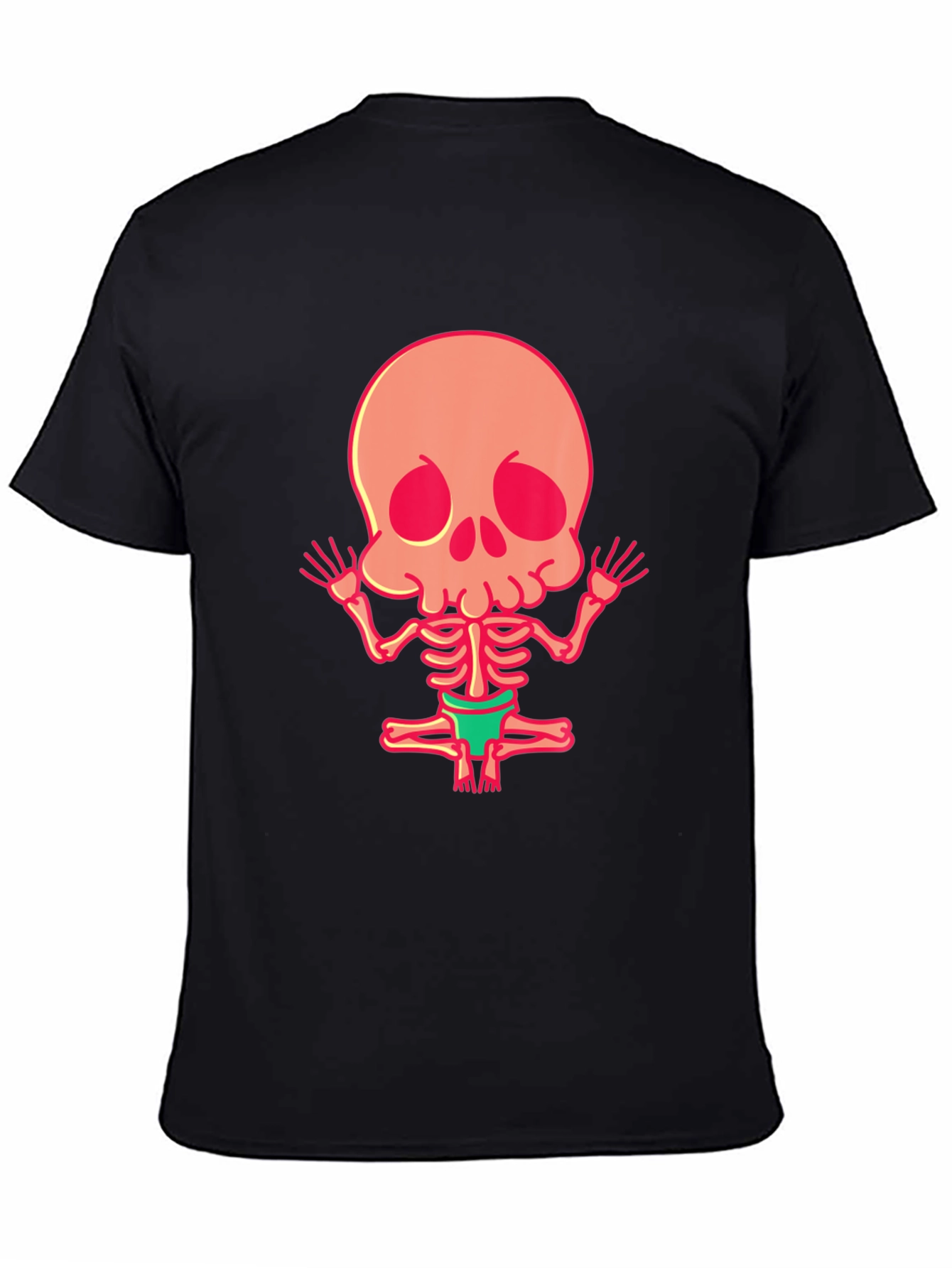 Black Skeleton Yoga Funny Graphic Tee view 4
