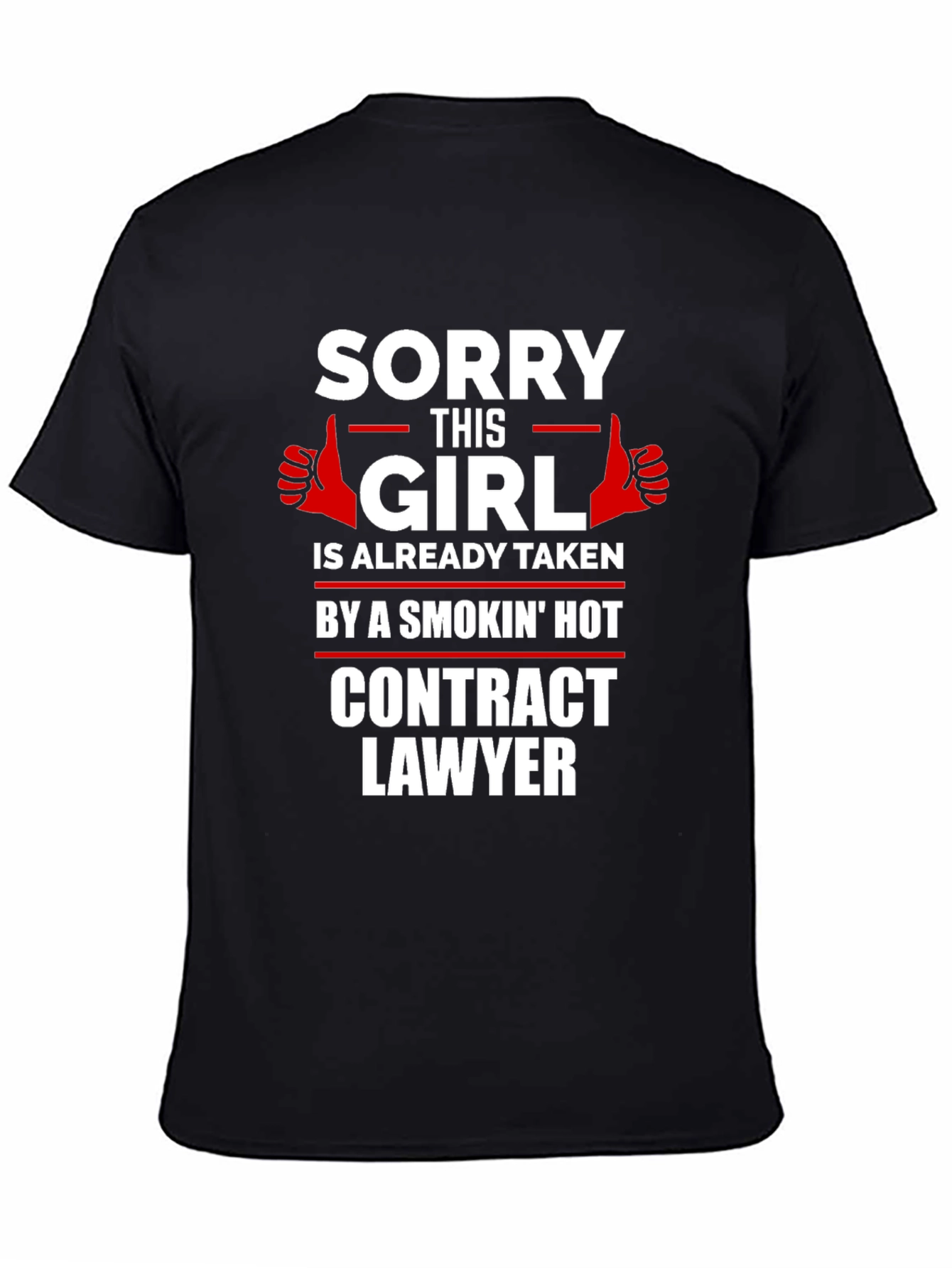 Black Sorry This Girl is Taken Contract Lawyer Graphic Tee view 4