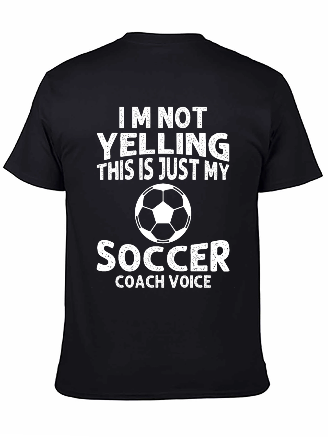 Black Soccer Coach Voice T-Shirt - Novelty Graphic Tee view 4