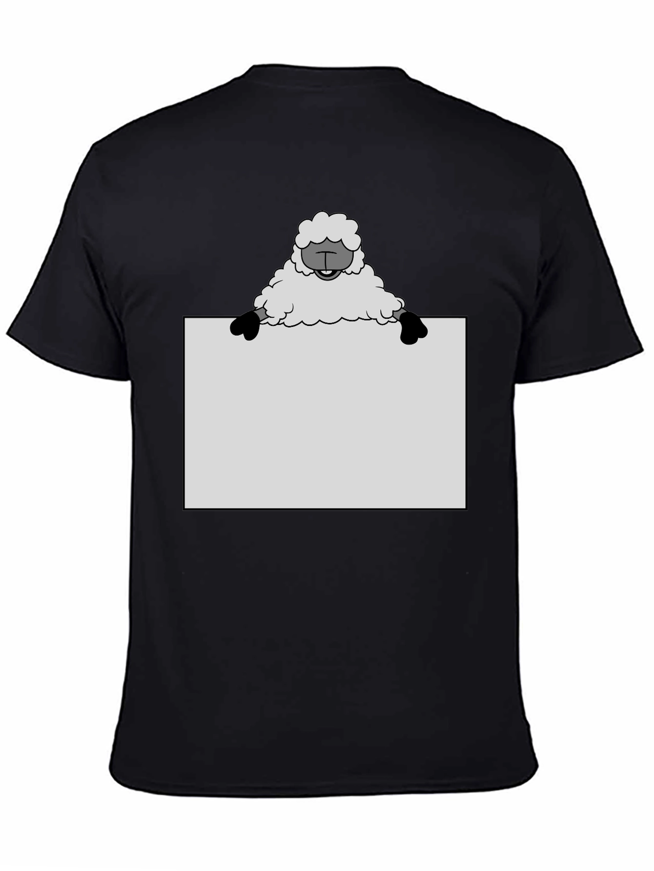 Black Sheep Holding Sign T-Shirt - Black view 4