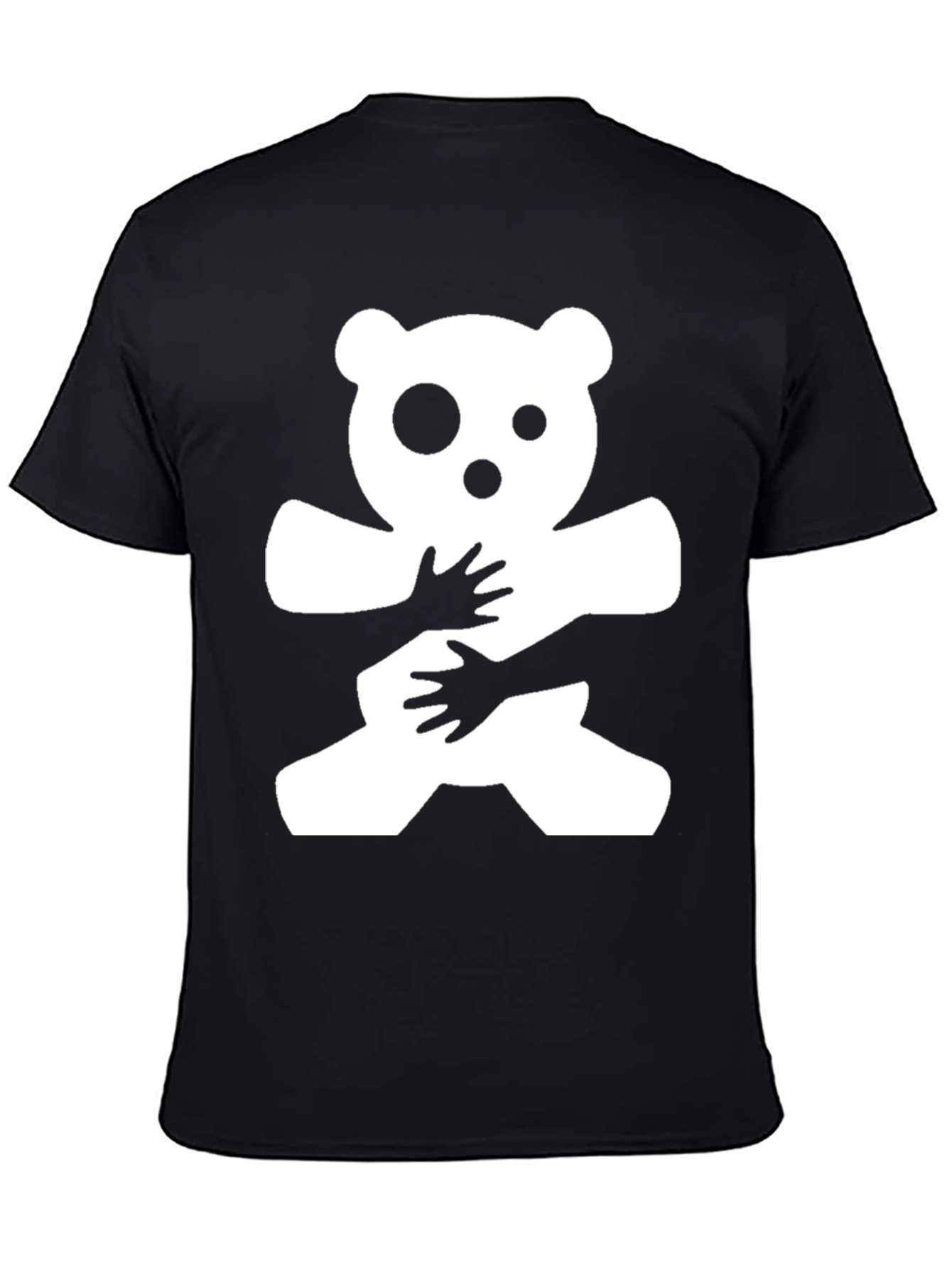 Black Hug Me Bear Graphic T-Shirt - Black view 4