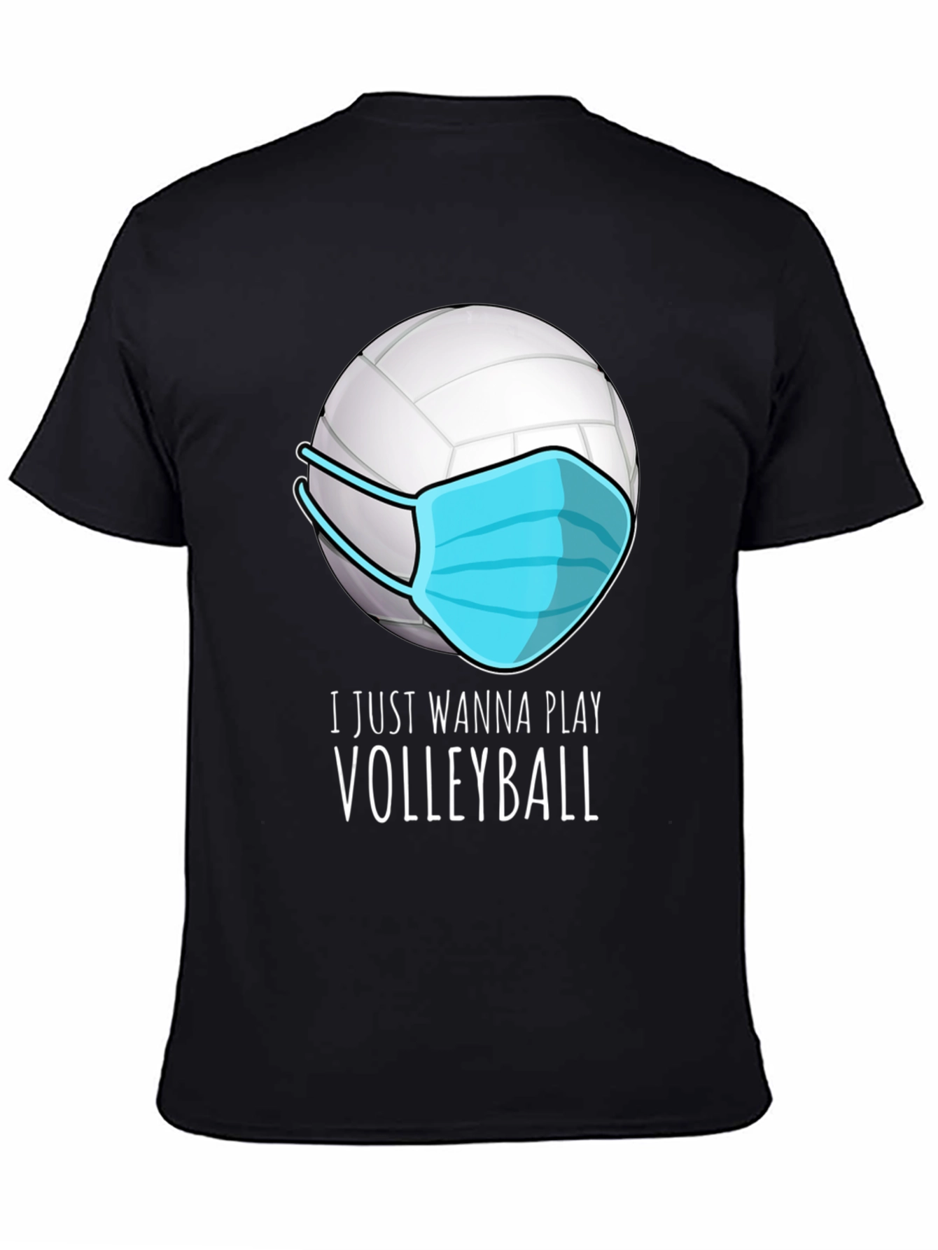 Black Volleyball Mask T-Shirt - Play Safe, Play On! view 4